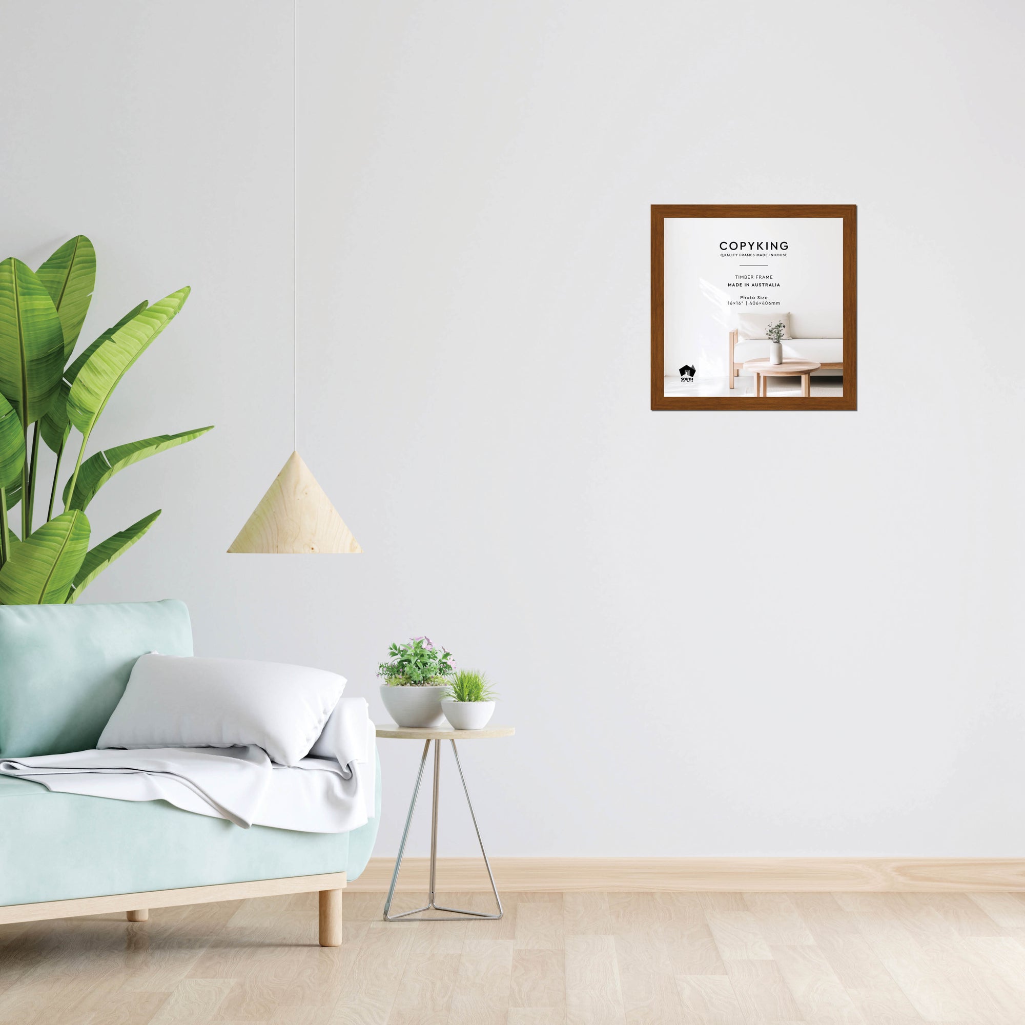 Teak 30mm Wood Square Photo Frame - 16" x 16" (406mm x 406mm)