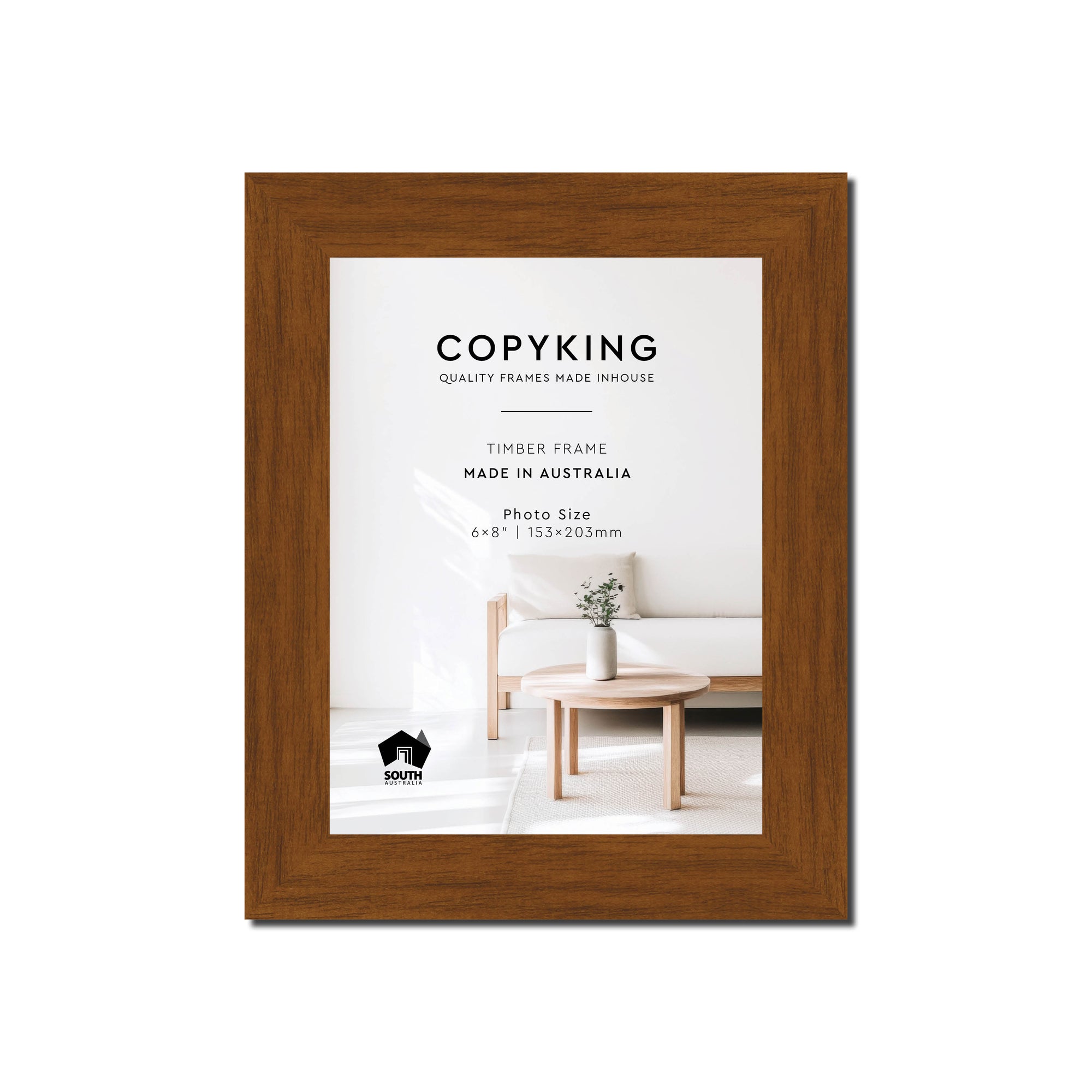 Teak 30mm Wood Photo Frame - 6" x 8" (153mm x 203mm)