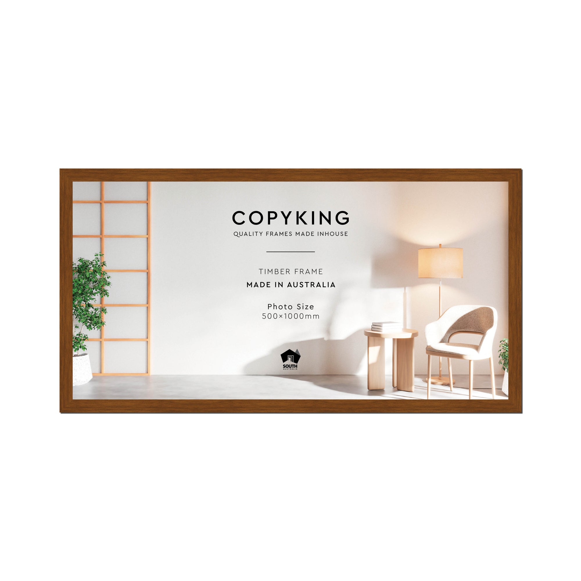 Teak 30mm Wood Panoramic Photo Frame - 50cm x 100cm