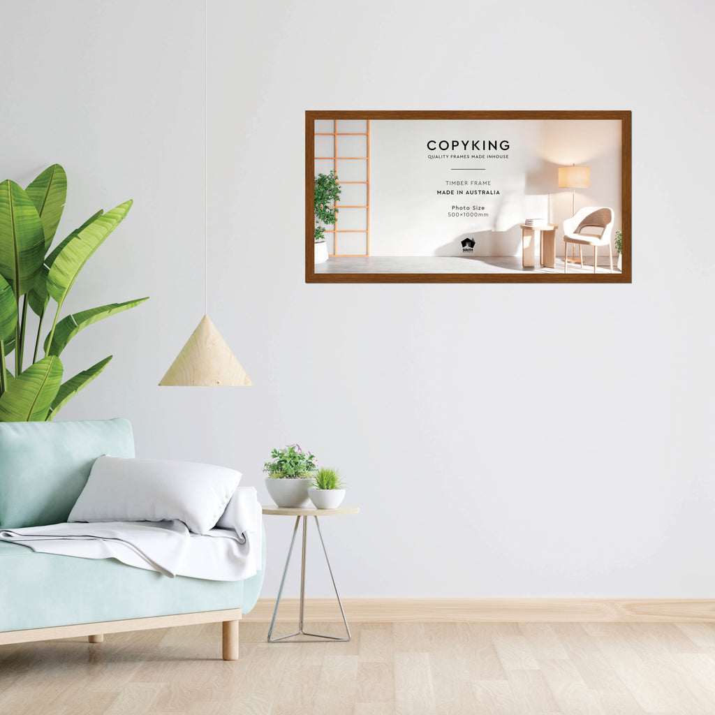 Teak 30mm Wood Panoramic Photo Frame - 50cm x 100cm
