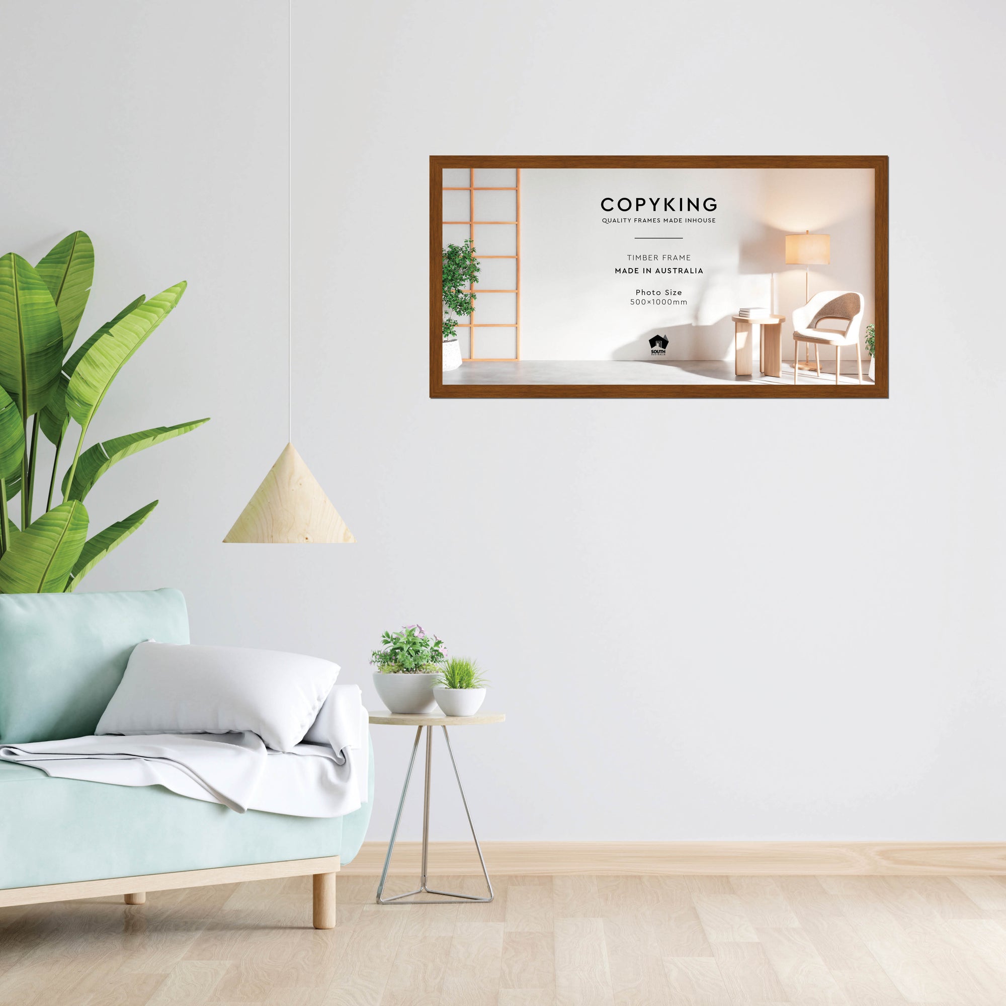 Teak 30mm Wood Panoramic Photo Frame - 50cm x 100cm