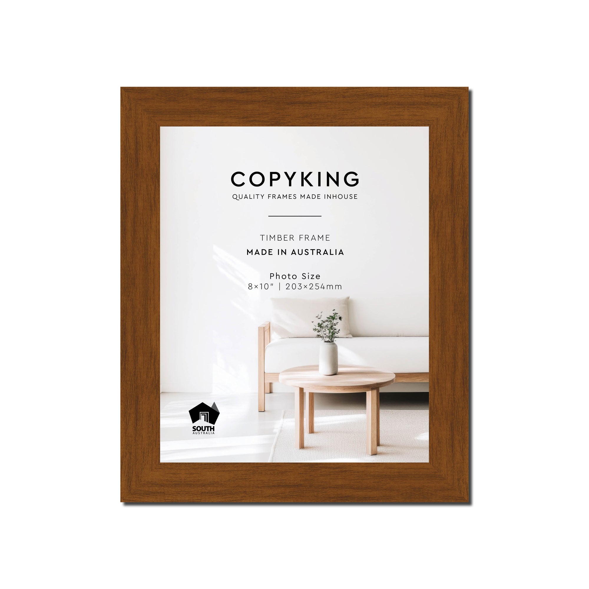 Teak 30mm Wood Photo Frame - 8" x 10" (203mm x 254mm)