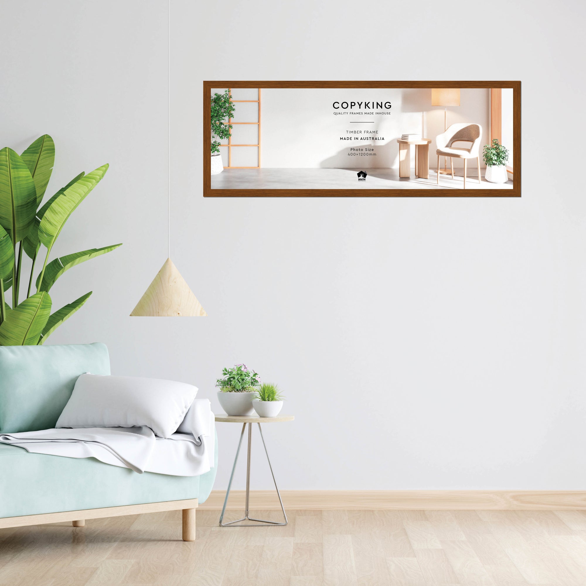 Teak 30mm Wood Panoramic Photo Frame - 40cm x 120cm