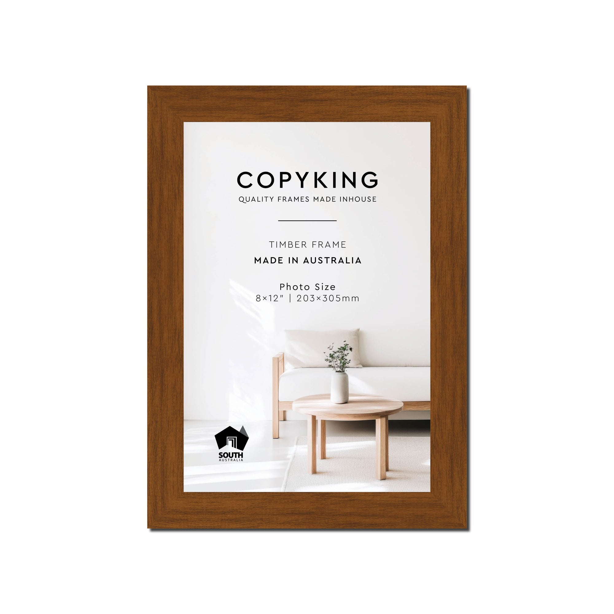 Teak 30mm Wood Photo Frame - 8" x 12" (203mm x 305mm)