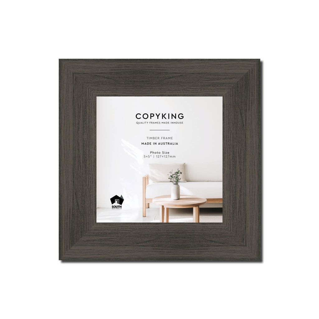 Vintage Cocoa 38mm Wood Square Photo Frame - 5" x 5" (127mm x 127mm)