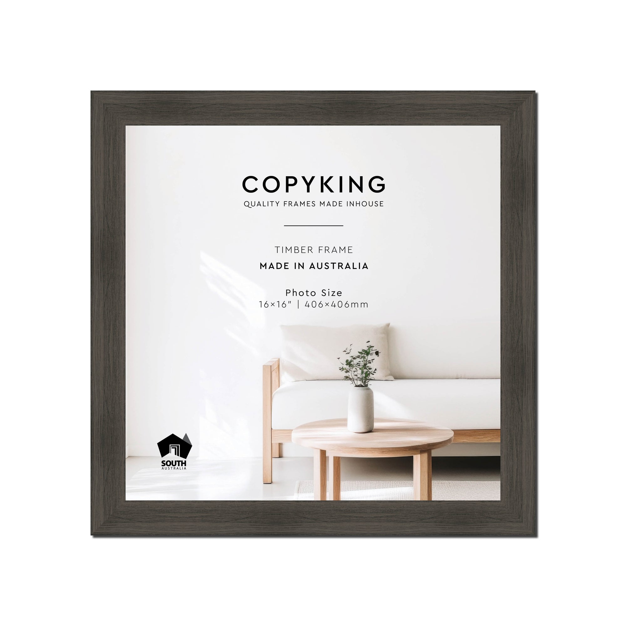 Vintage Cocoa 38mm Wood Square Photo Frame - 16" x 16" (406mm x 406mm)