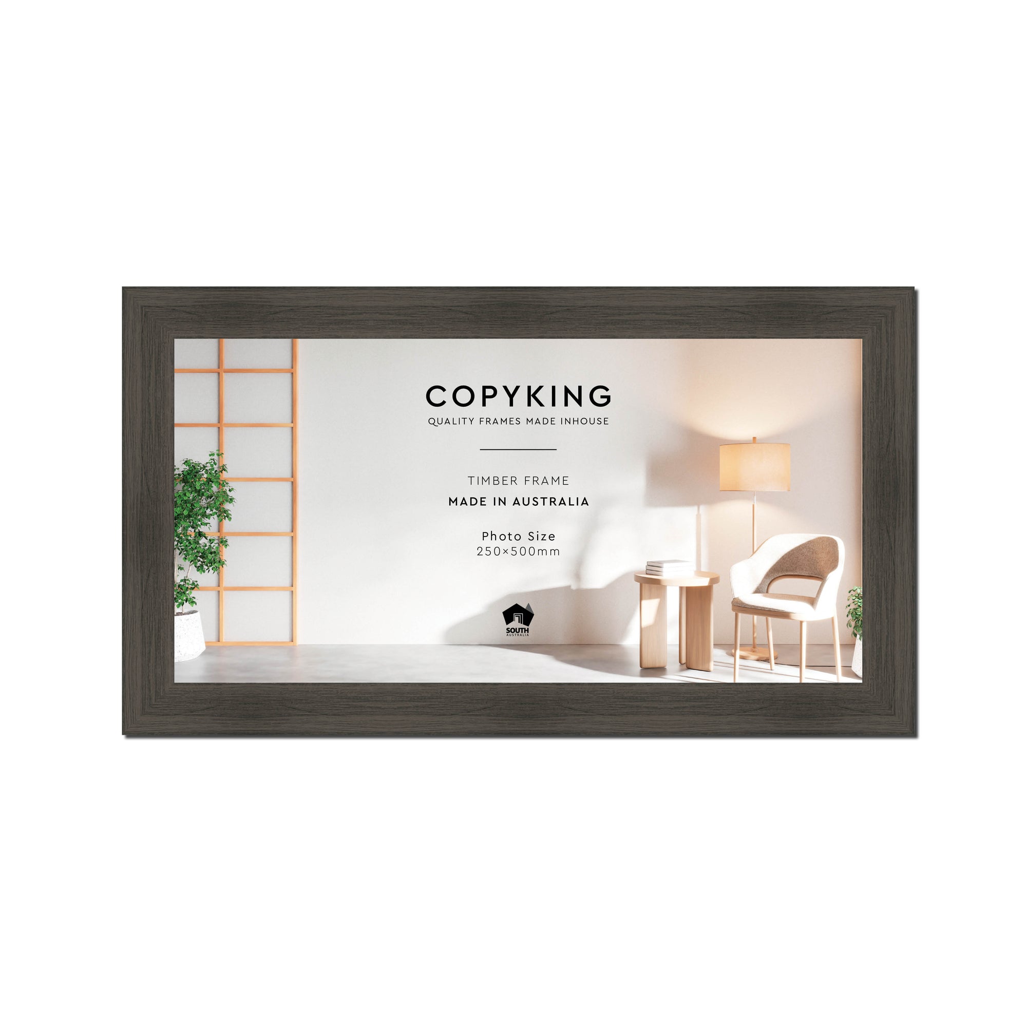 Vintage Cocoa 38mm Wood Panoramic Photo Frame - 25cm x 50cm