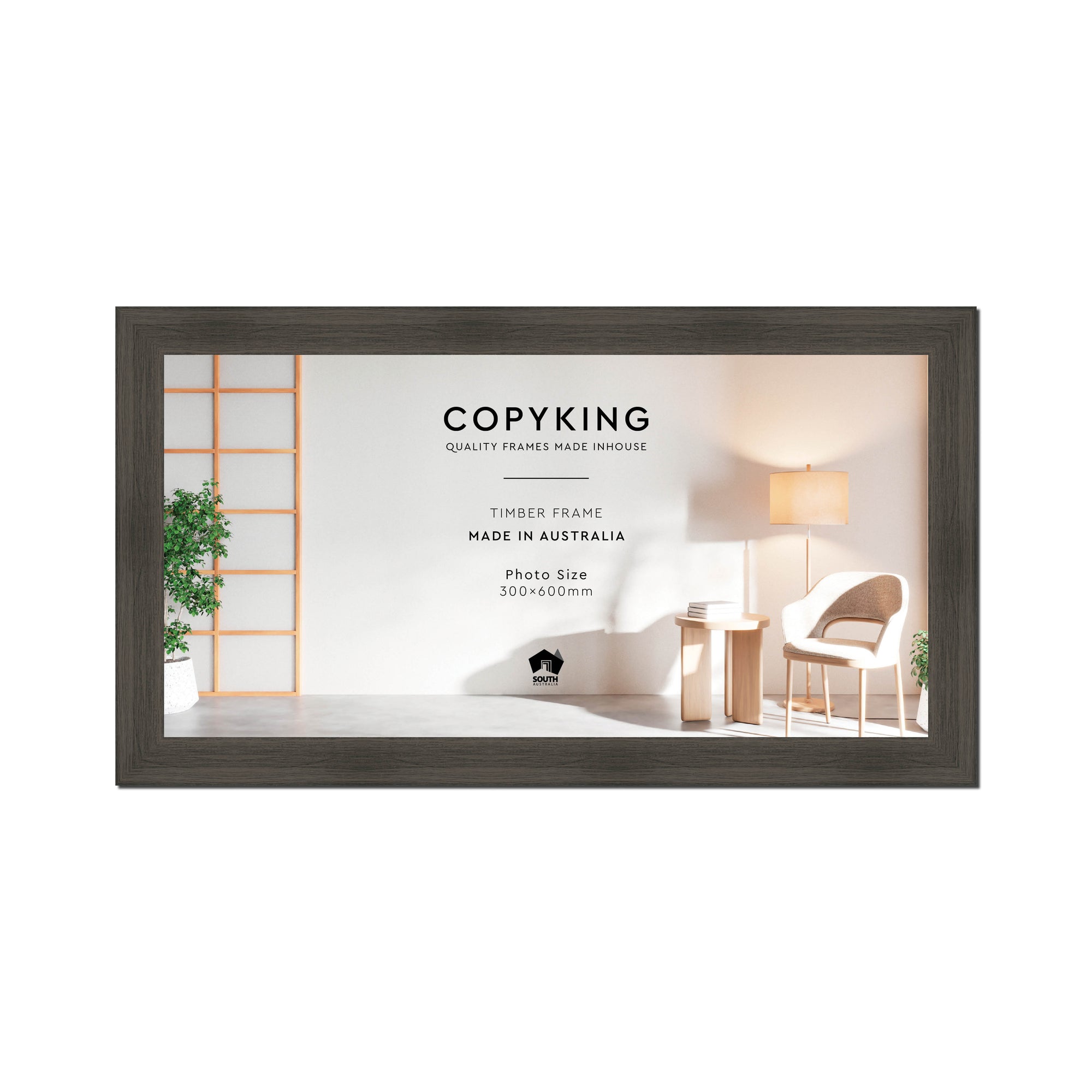 Vintage Cocoa 38mm Wood Panoramic Photo Frame - 30cm x 60cm