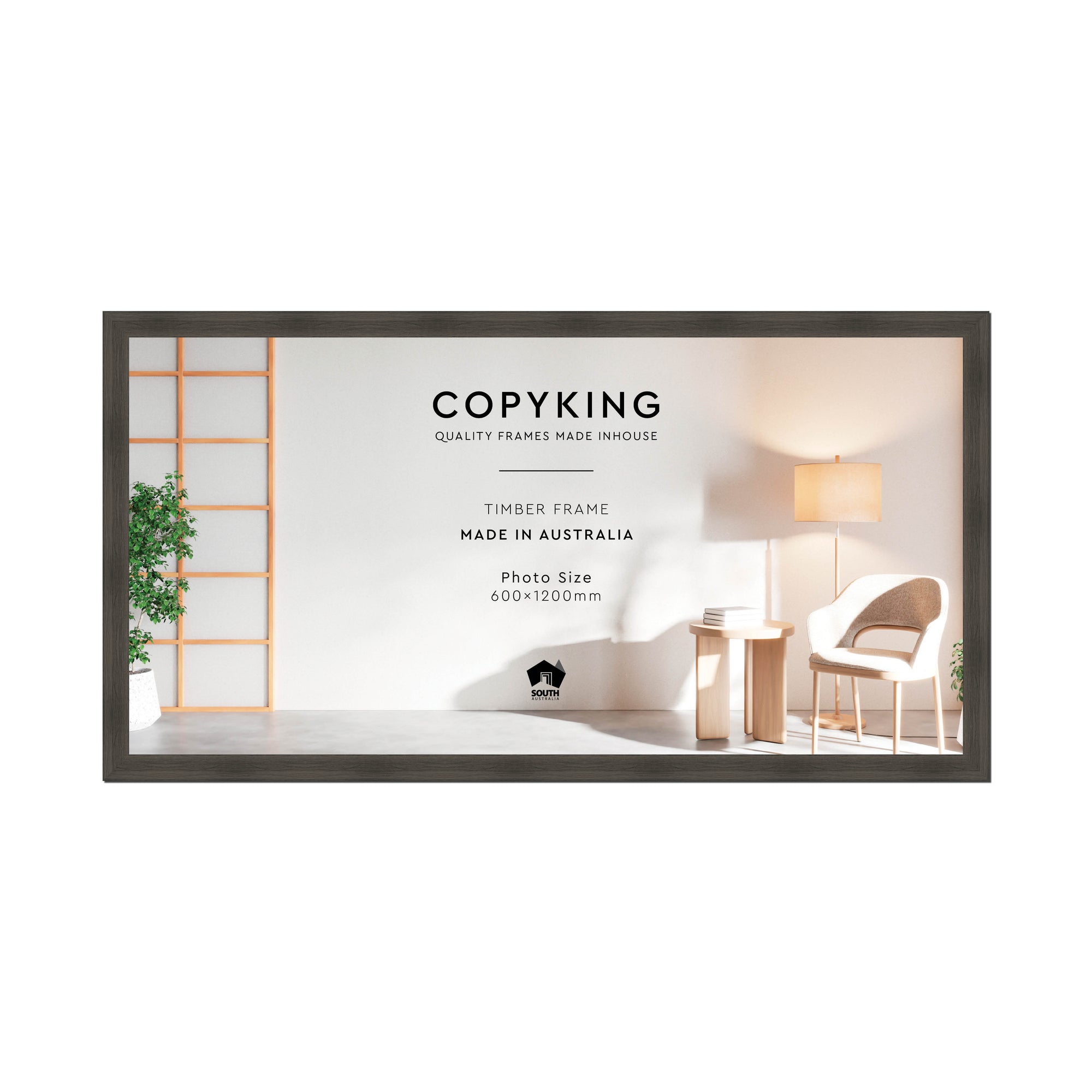 Vintage Cocoa 38mm Wood Panoramic Photo Frame - 60cm x 120cm