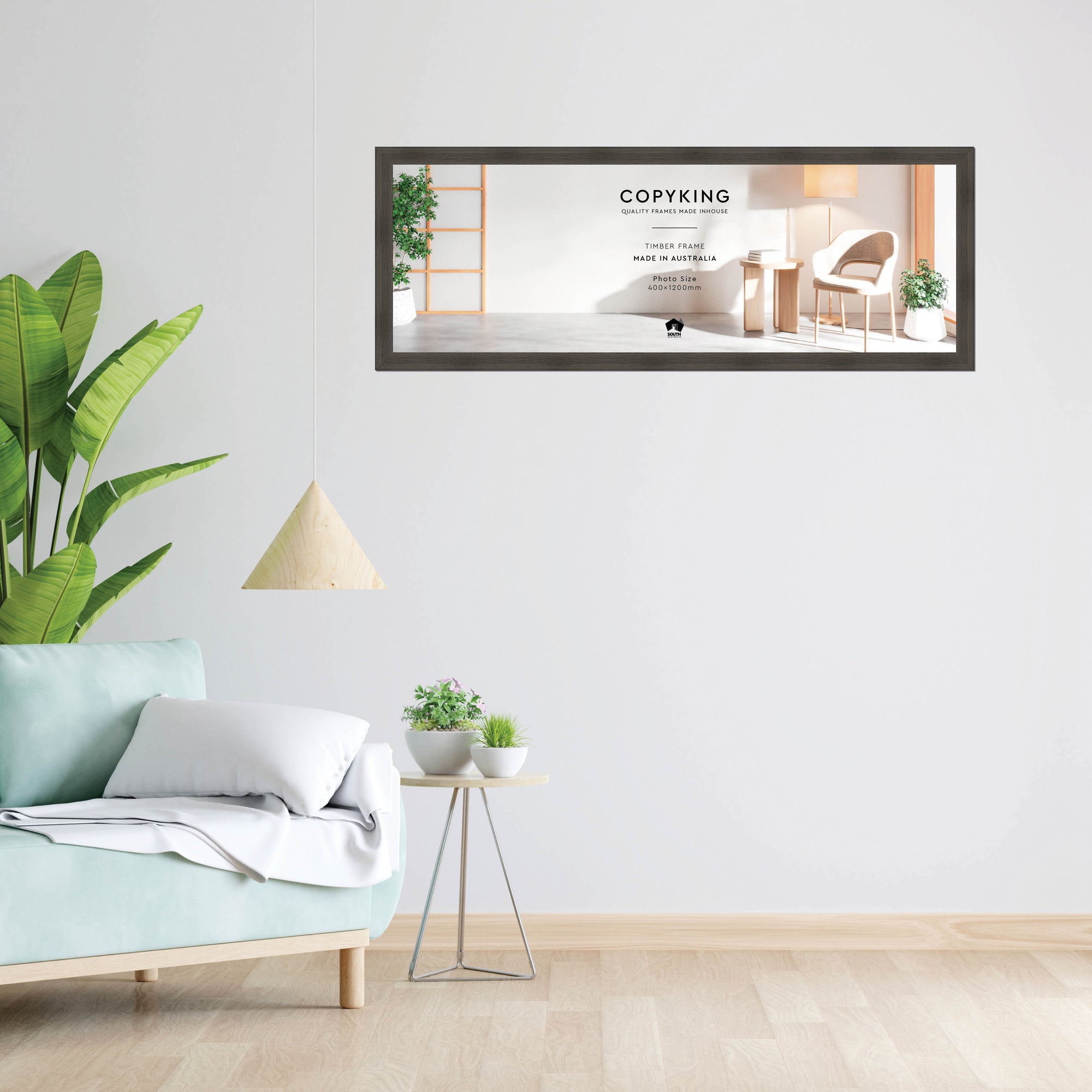 Vintage Cocoa 38mm Wood Panoramic Photo Frame - 40cm x 120cm
