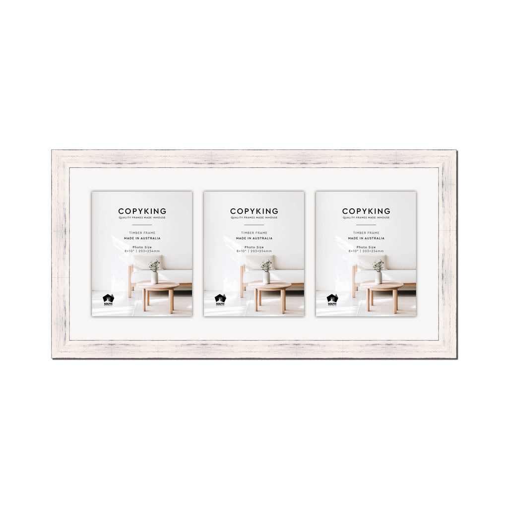 Vintage Coconut 38mm Wood Collage Photo Frame - 14" x 30" - 3 Photos (8" x 10")