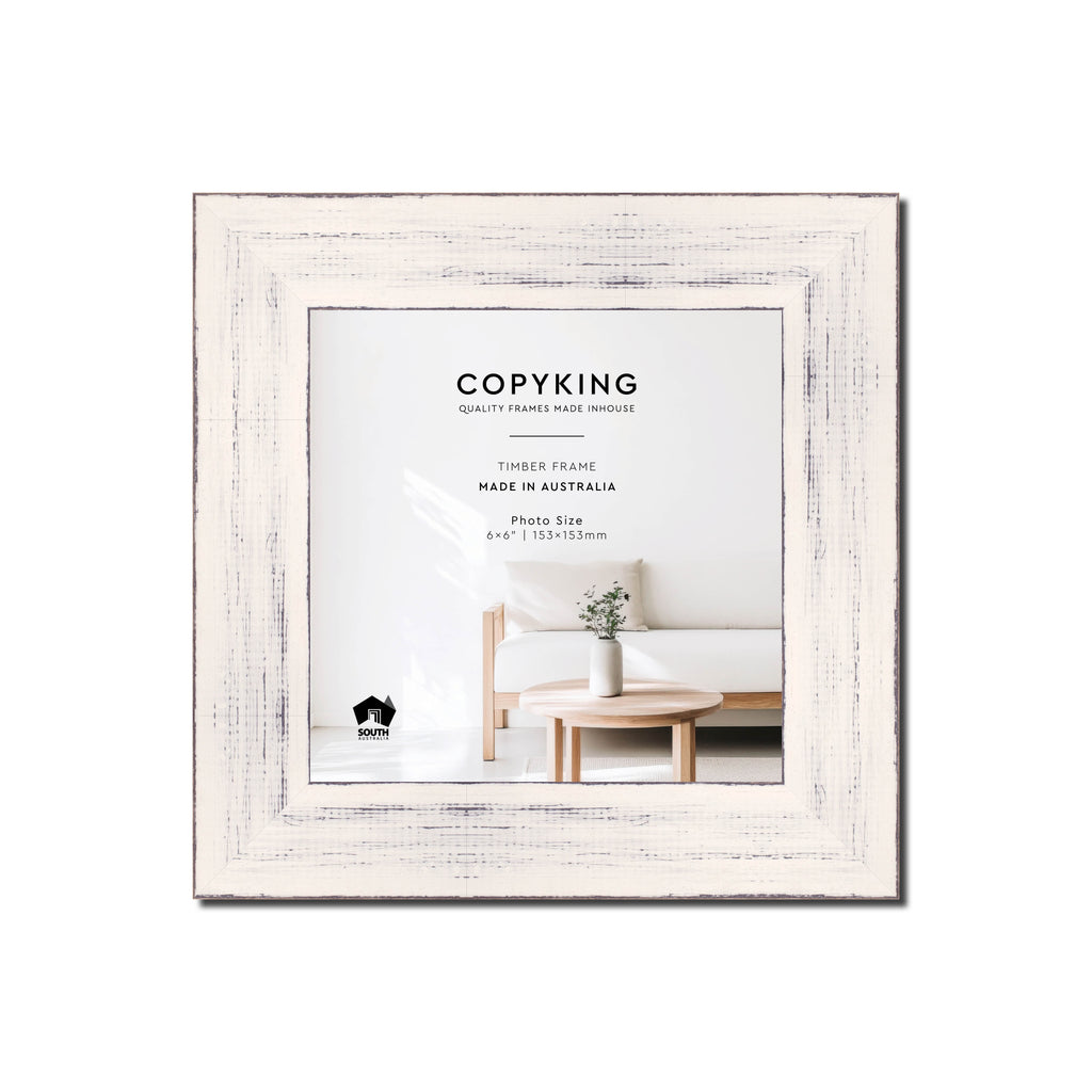 Vintage Coconut 38mm Wood Square Photo Frame - 6" x 6" (153mm x 153mm)