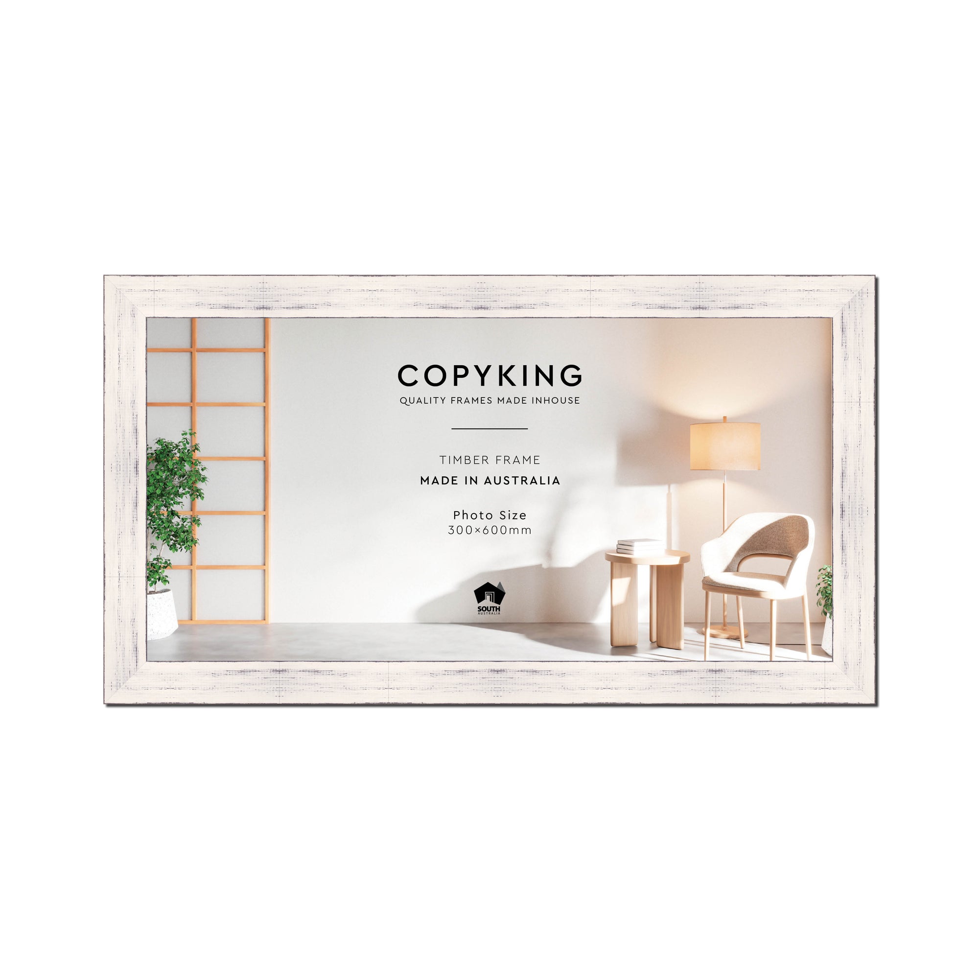 Vintage Coconut 38mm Wood Panoramic Photo Frame - 30cm x 60cm