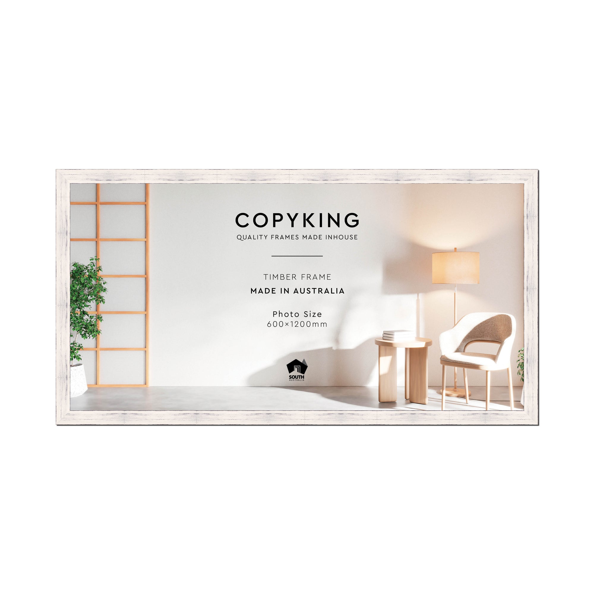 Vintage Coconut 38mm Wood Panoramic Photo Frame - 60cm x 120cm