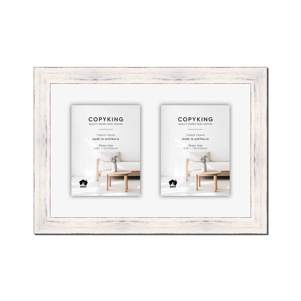 Vintage Coconut 38mm Wood Collage Photo Frame - 12" x 18" - 2 Photos (6" x 8")