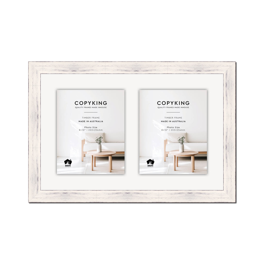 Vintage Coconut 38mm Wood Collage Photo Frame - 14" x 22" - 2 Photos (8" x 10")