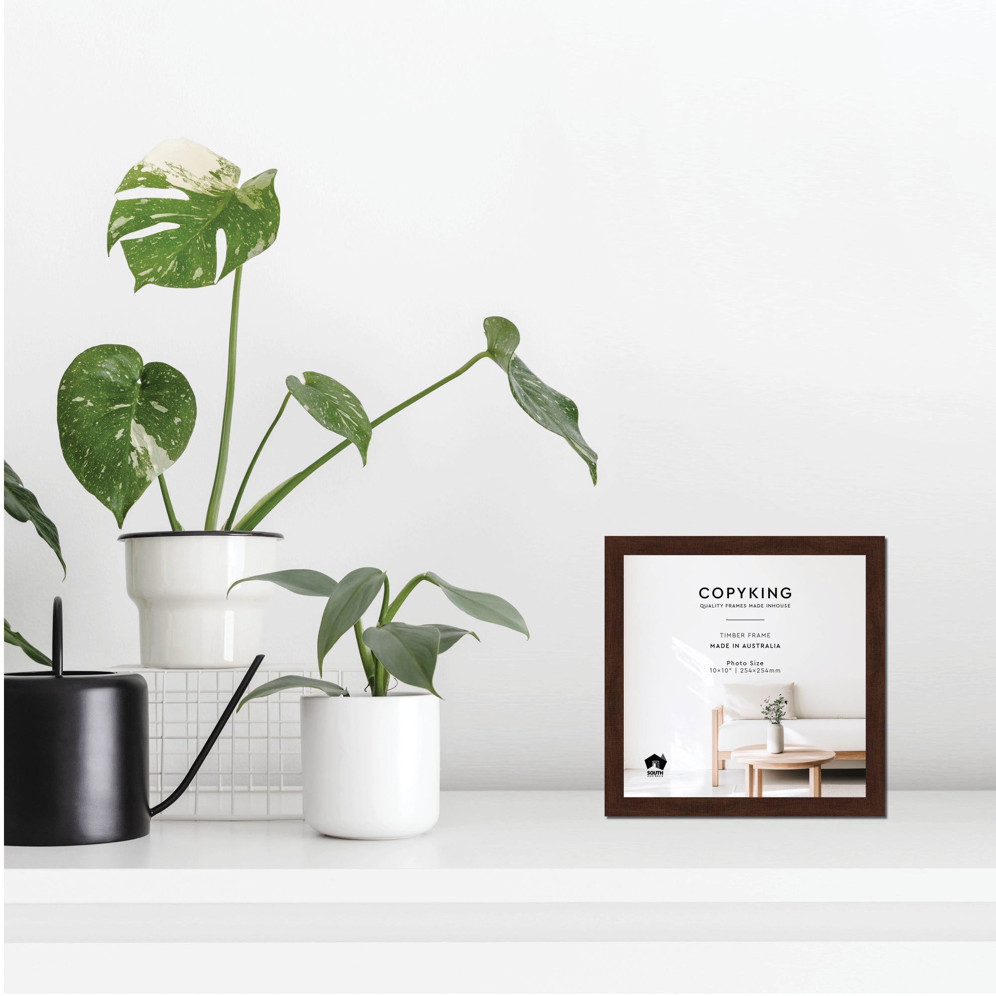 Walnut 20mm Wood Square Photo Frame - 10" x 10" (254mm x 254mm)