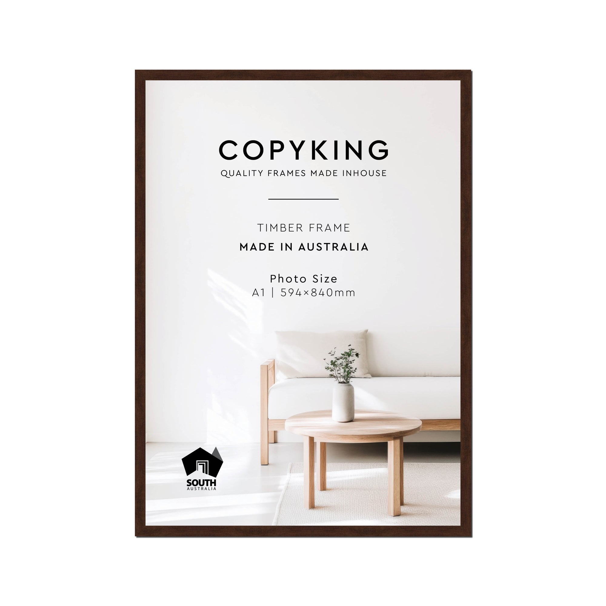 Walnut 20mm Wood Poster Frame - A1 (594mm x 840mm)