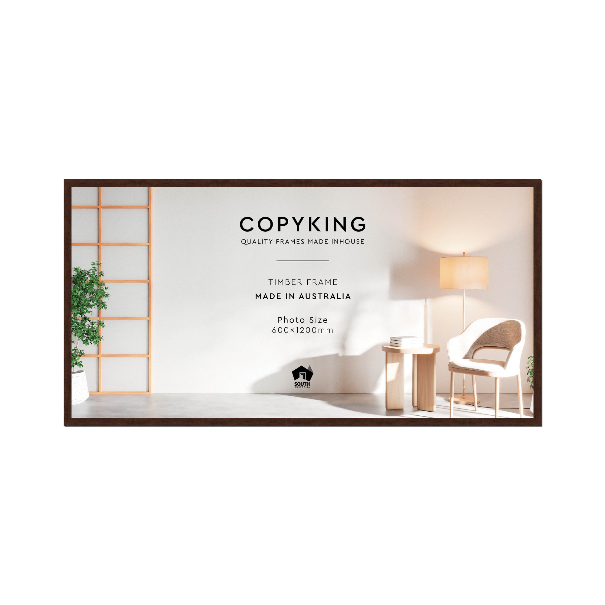 Walnut 20mm Wood Panoramic Photo Frame - 60cm x 120cm