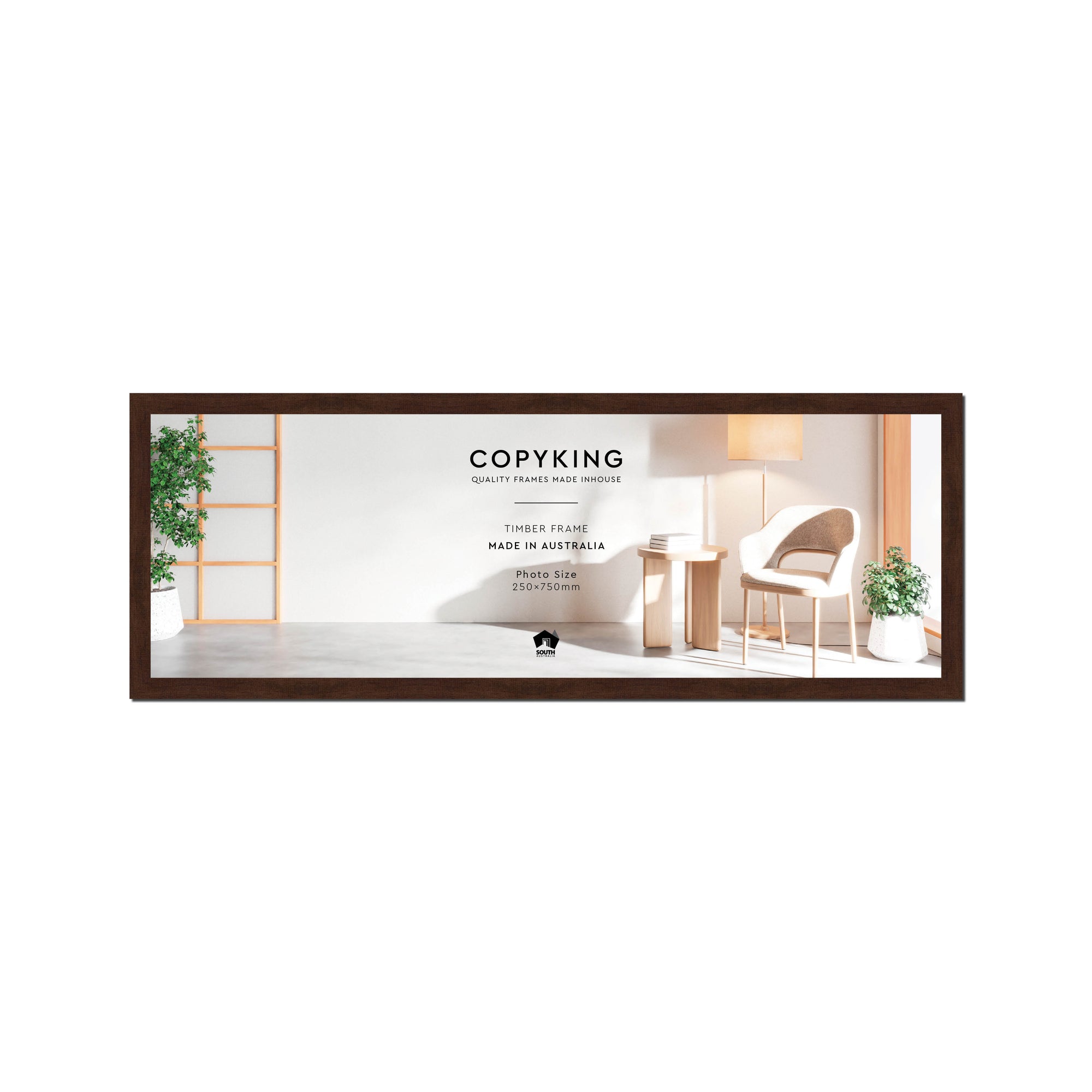 Walnut 20mm Wood Panoramic Photo Frame - 25cm x 75cm