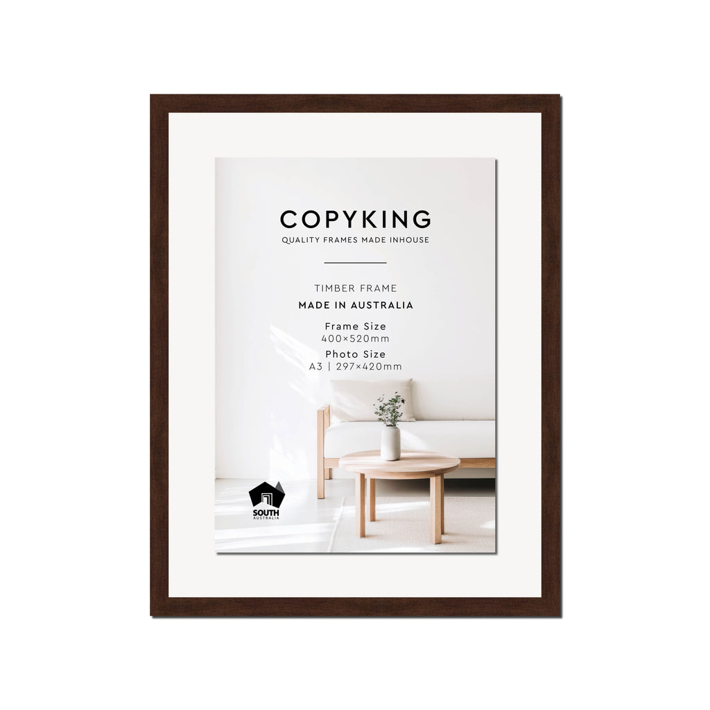 Walnut 20mm Wood Certificate Frame - 400mm x 520mm - 1 Certificates (A3)