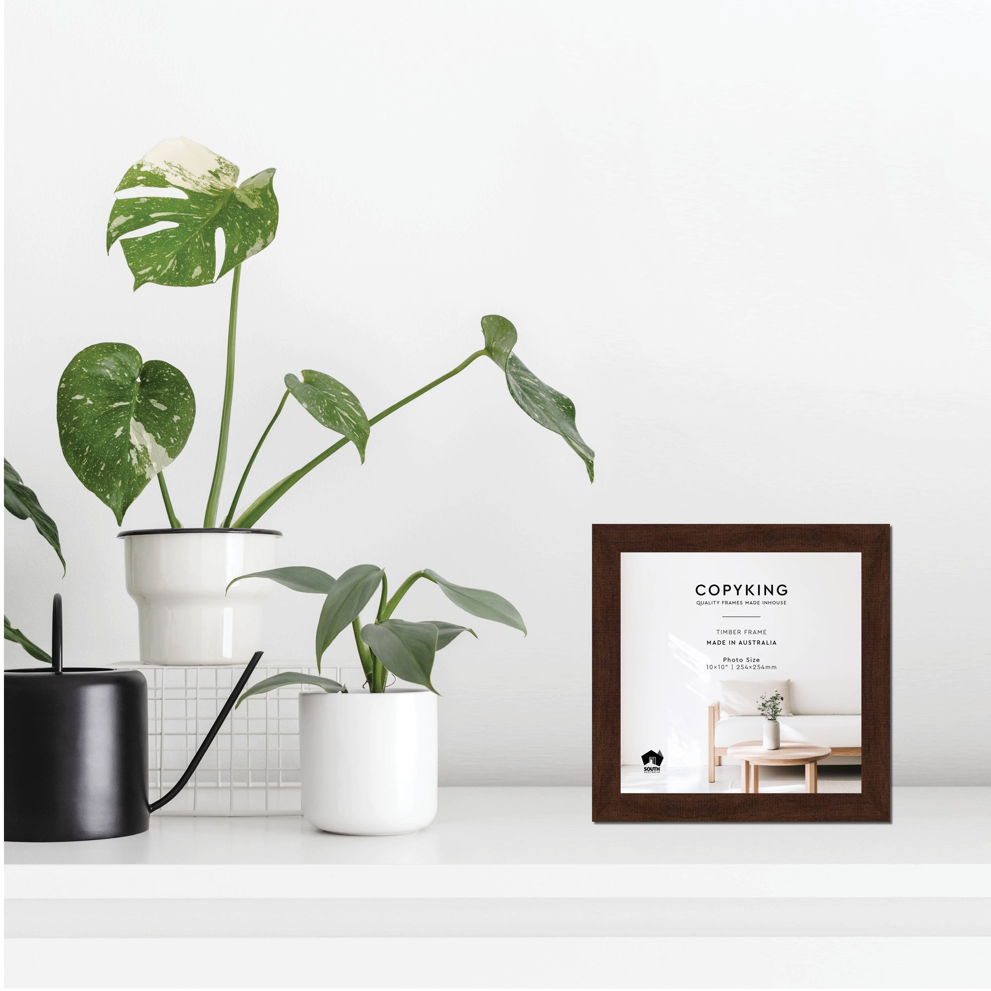 Walnut 30mm Wood Square Photo Frame - 10" x 10" (254mm x 254mm)