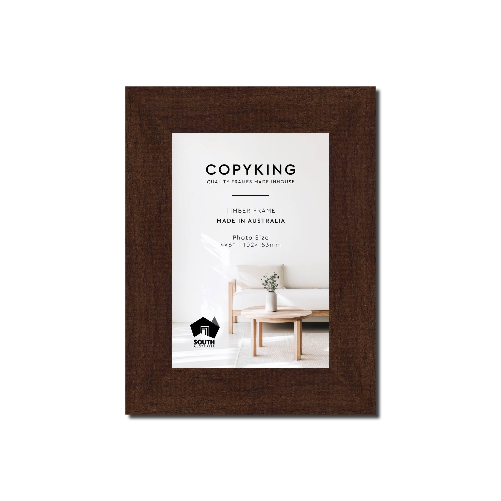 Walnut 30mm Wood Photo Frame - 4" x 6" (102mm x 153mm)