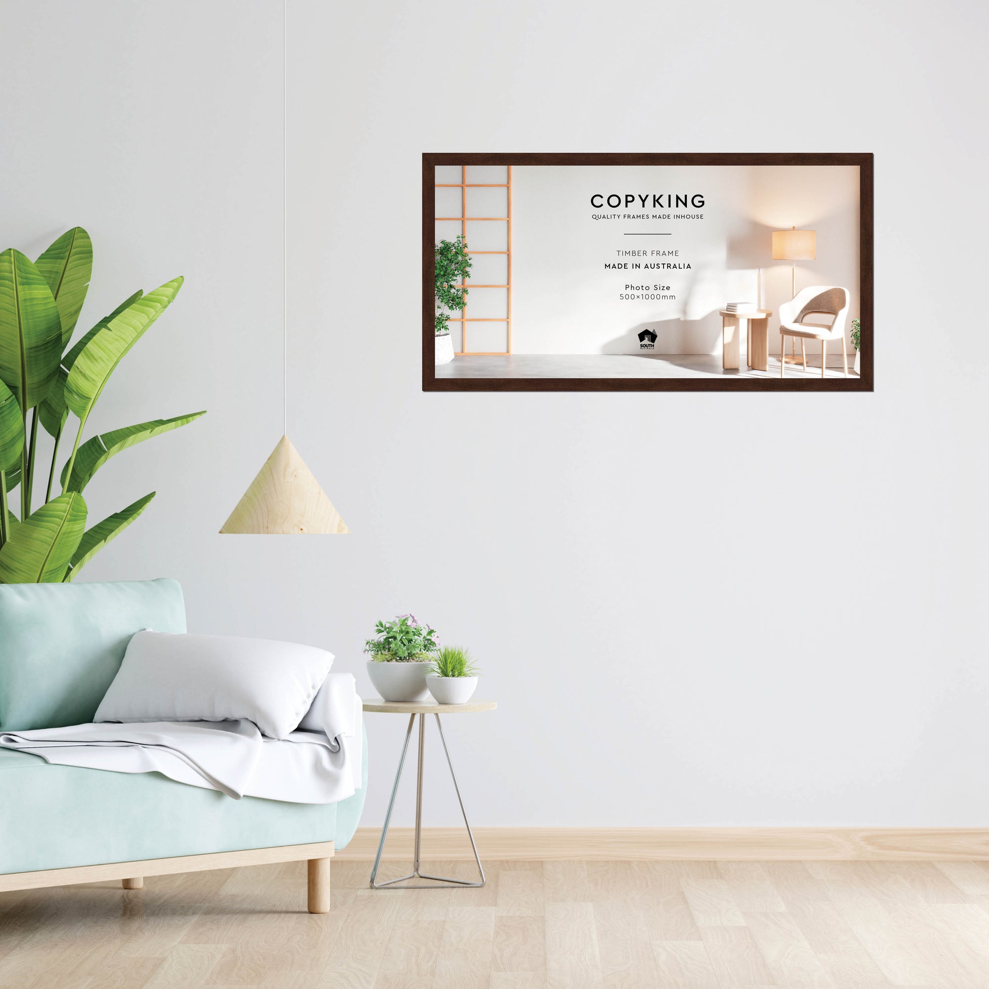 Walnut 30mm Wood Panoramic Photo Frame - 50cm x 100cm