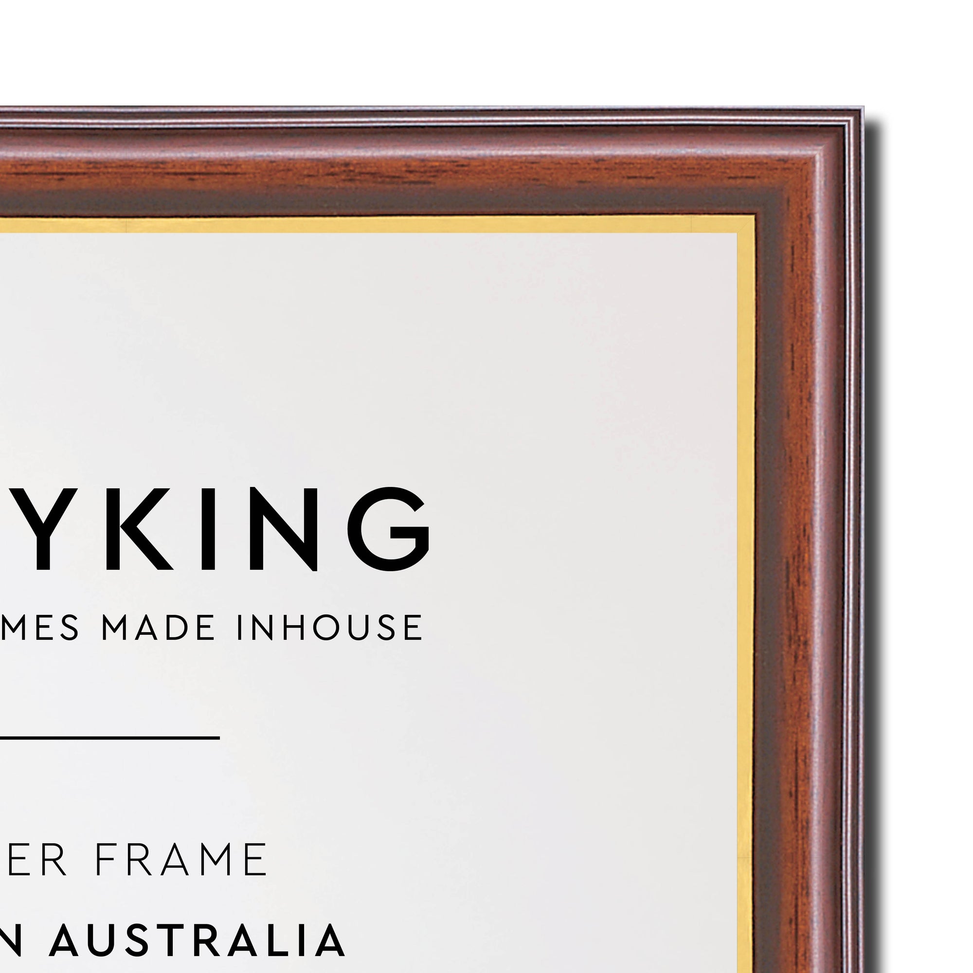 Walnut/Gold 20mm Wood Poster Frame - A4 (210mm x 297mm)