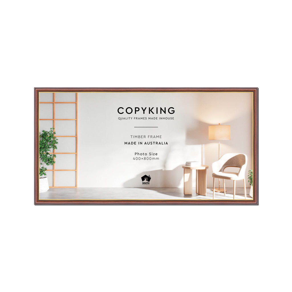 Walnut/Gold 20mm Wood Panoramic Photo Frame - 40cm x 80cm