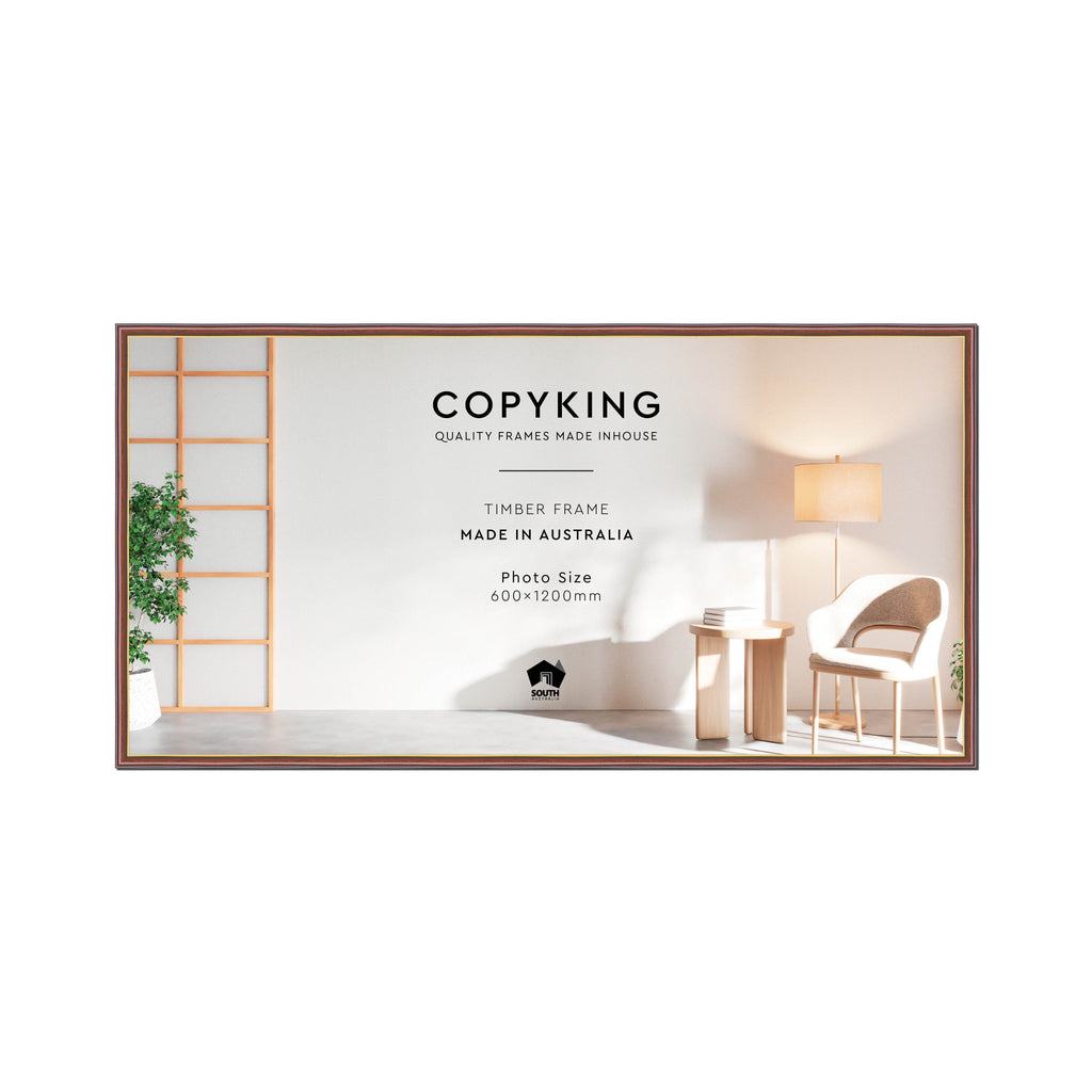 Walnut/Gold 20mm Wood Panoramic Photo Frame - 60cm x 120cm