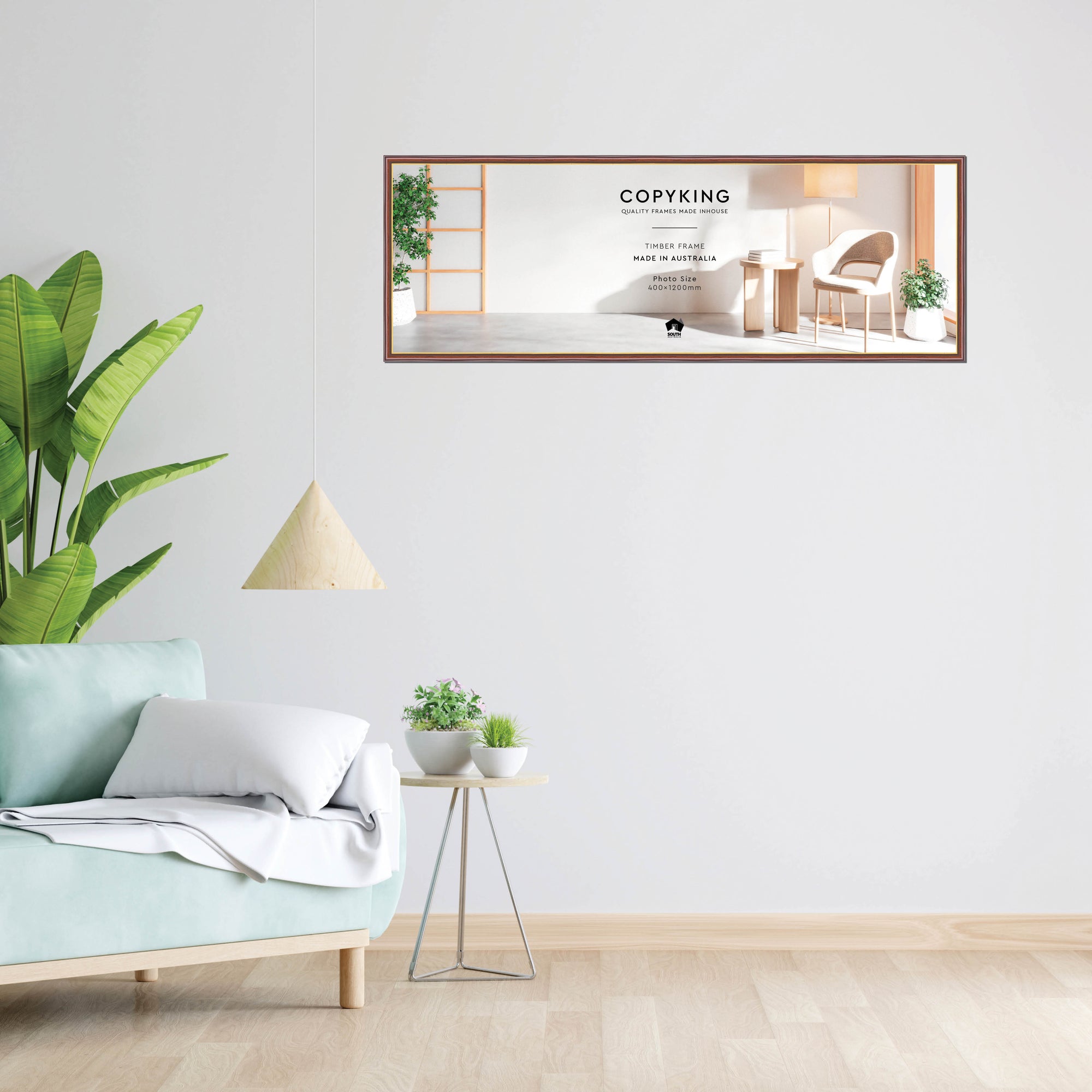 Walnut/Gold 20mm Wood Panoramic Photo Frame - 40cm x 120cm