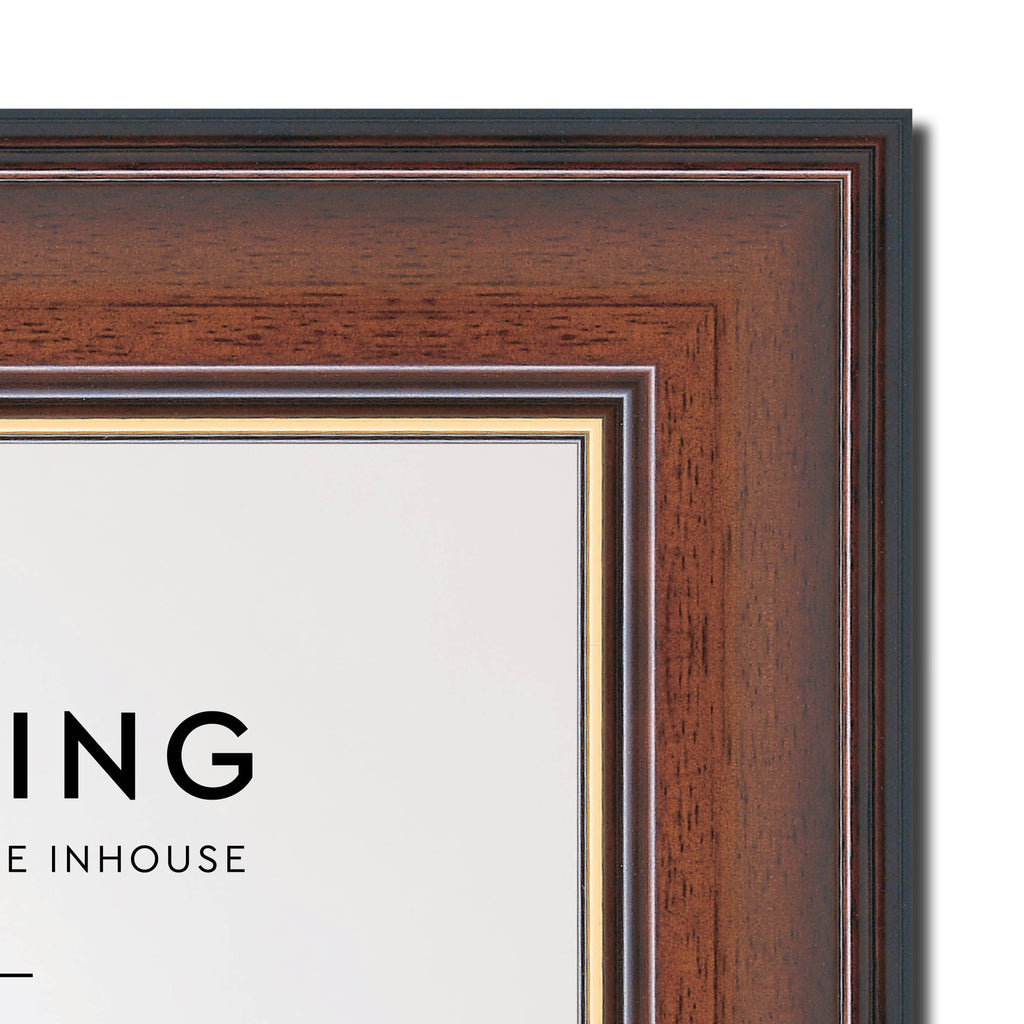 Walnut/Gold 50mm Wood Photo Frame - 12" x 16" (305mm x 406mm)