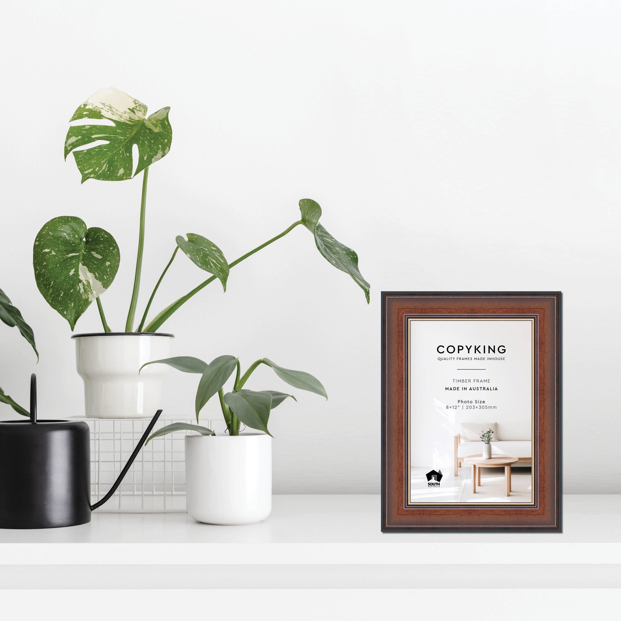 Walnut/Gold 50mm Wood Photo Frame - 8" x 12" (203mm x 305mm)