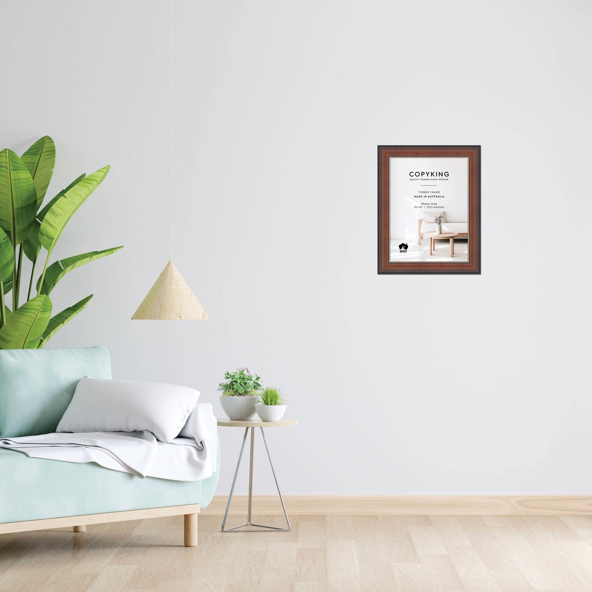 Walnut/Gold 50mm Wood Photo Frame - 12" x 16" (305mm x 406mm)