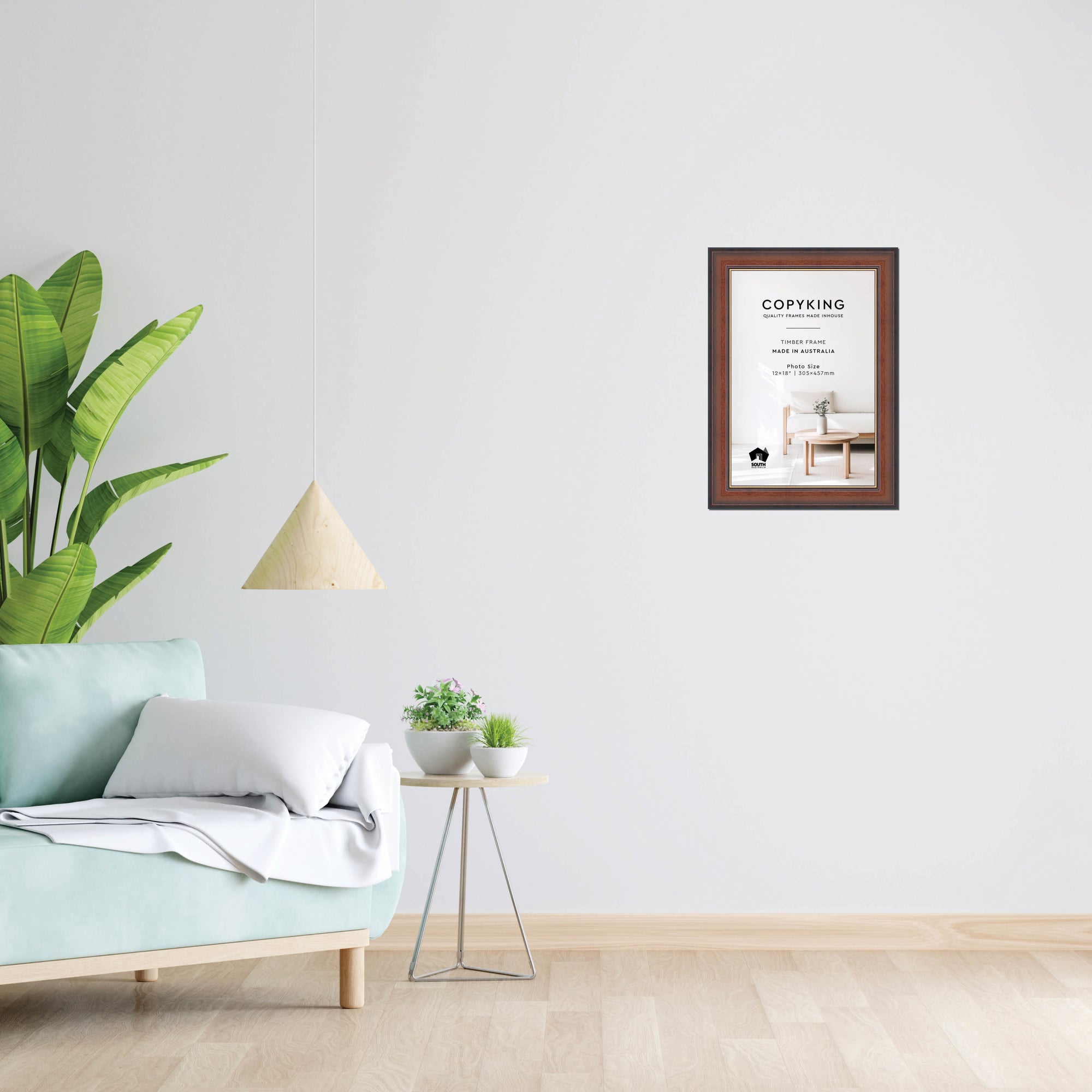 Walnut/Gold 50mm Wood Photo Frame - 12" x 18" (305mm x 457mm)