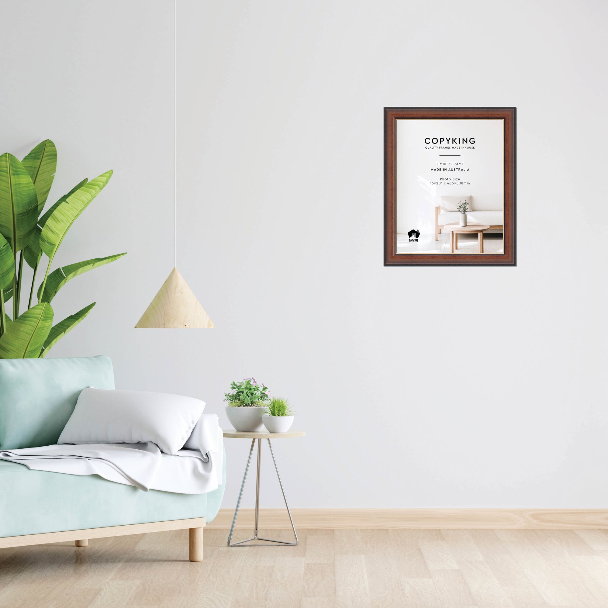 Walnut/Gold 50mm Wood Photo Frame - 16" x 20" (406mm x 508mm)