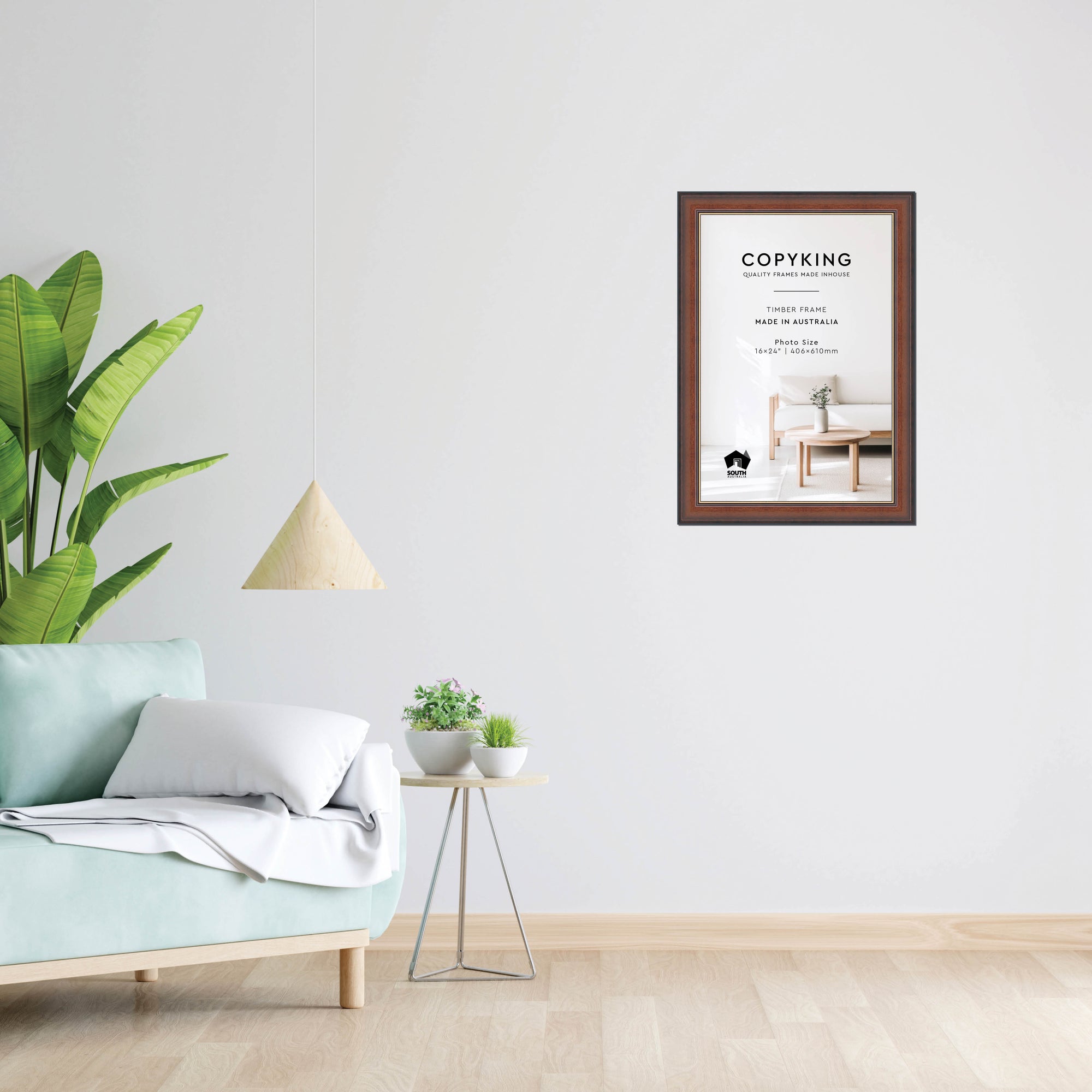Walnut/Gold 50mm Wood Photo Frame - 16" x 24" (406mm x 610mm)