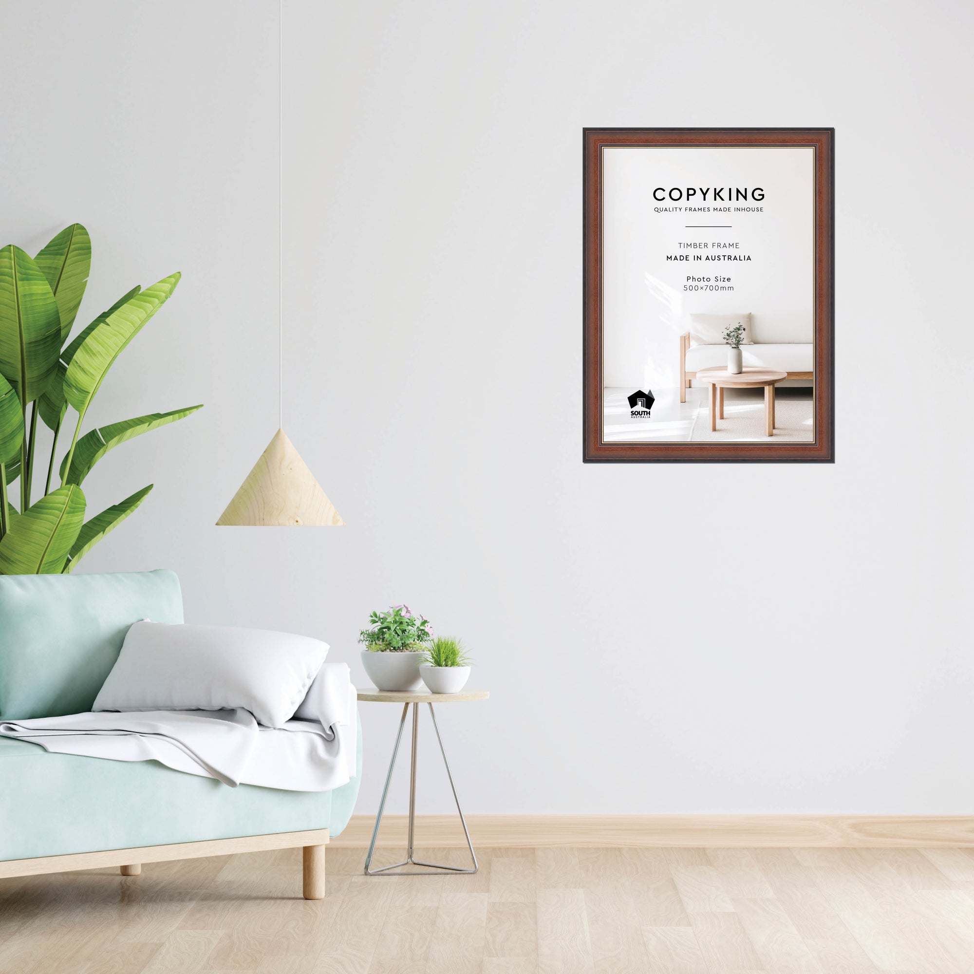 Walnut/Gold 50mm Wood Poster Frame - 50cm x 70cm