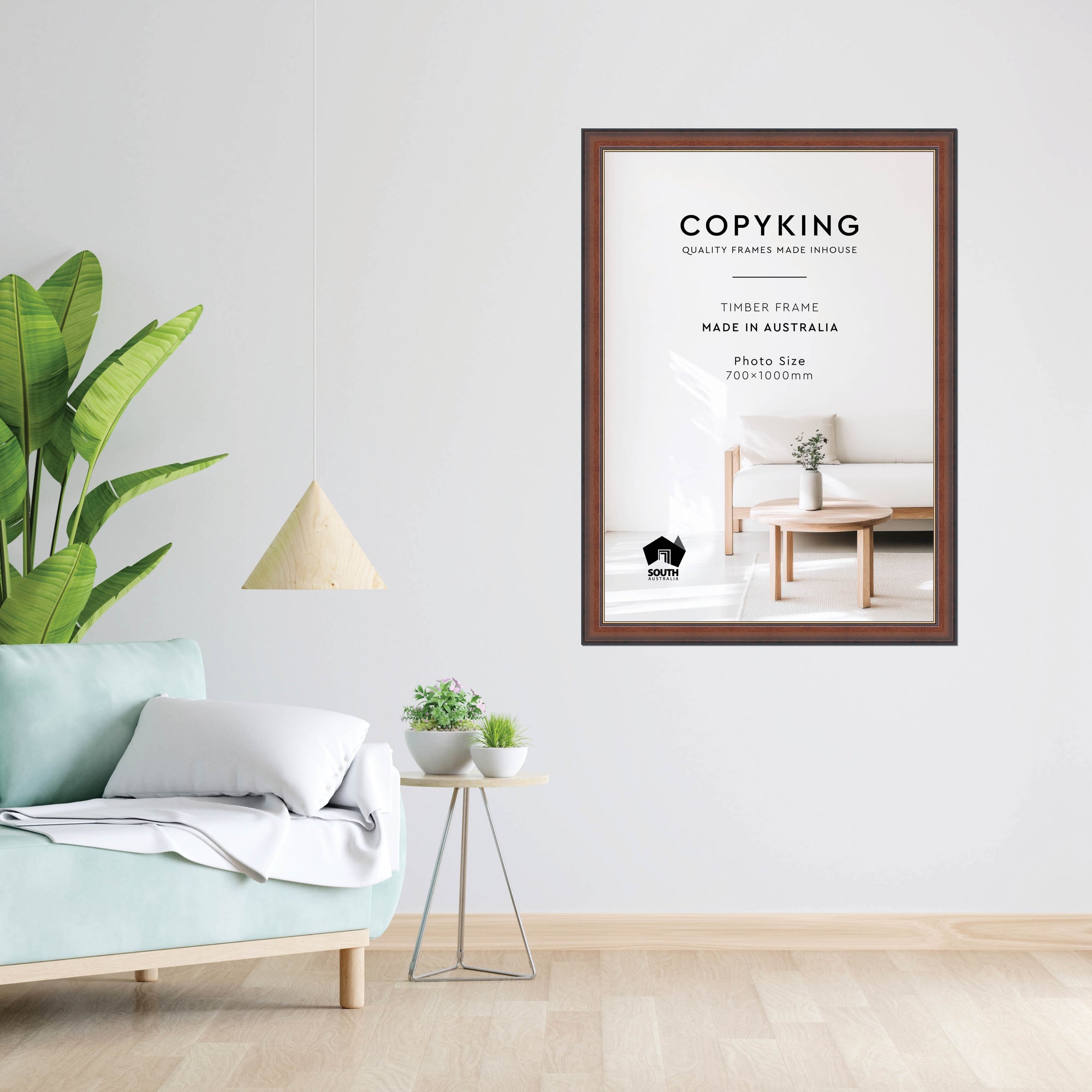 Walnut/Gold 50mm Wood Poster Frame - 70cm x 100cm