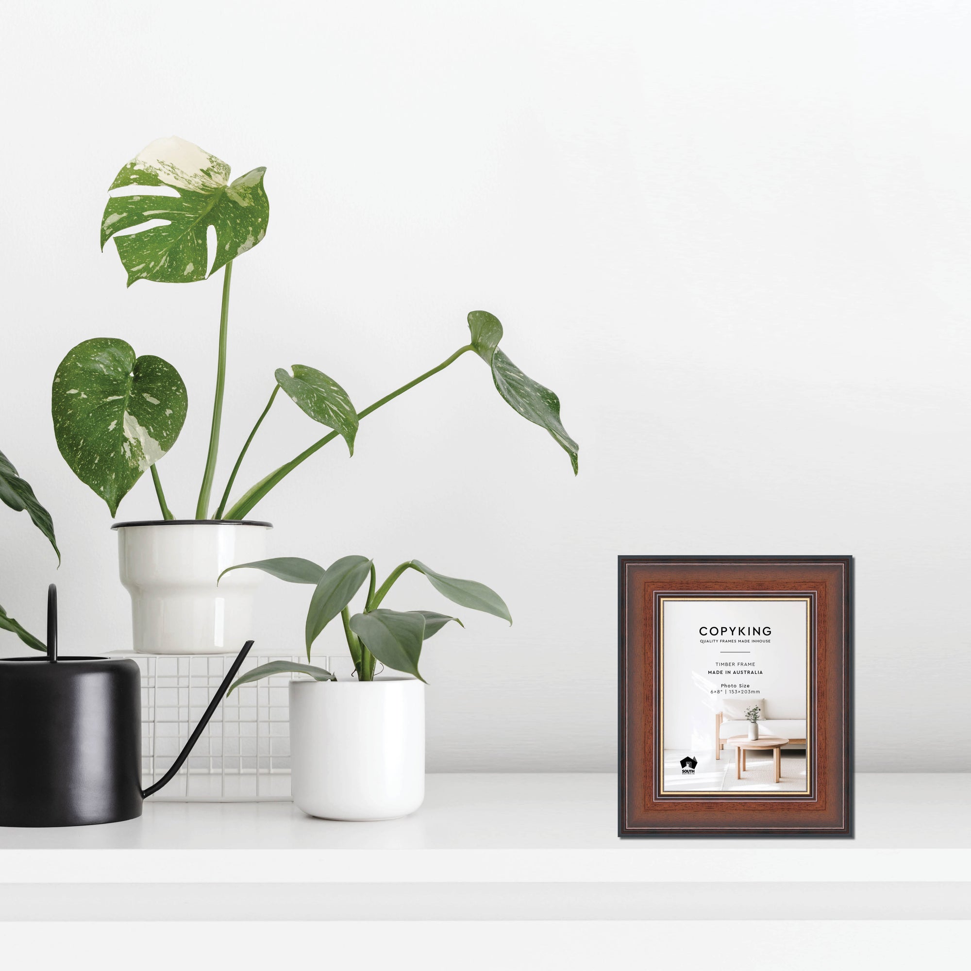 Walnut/Gold 50mm Wood Photo Frame - 6" x 8" (153mm x 203mm)