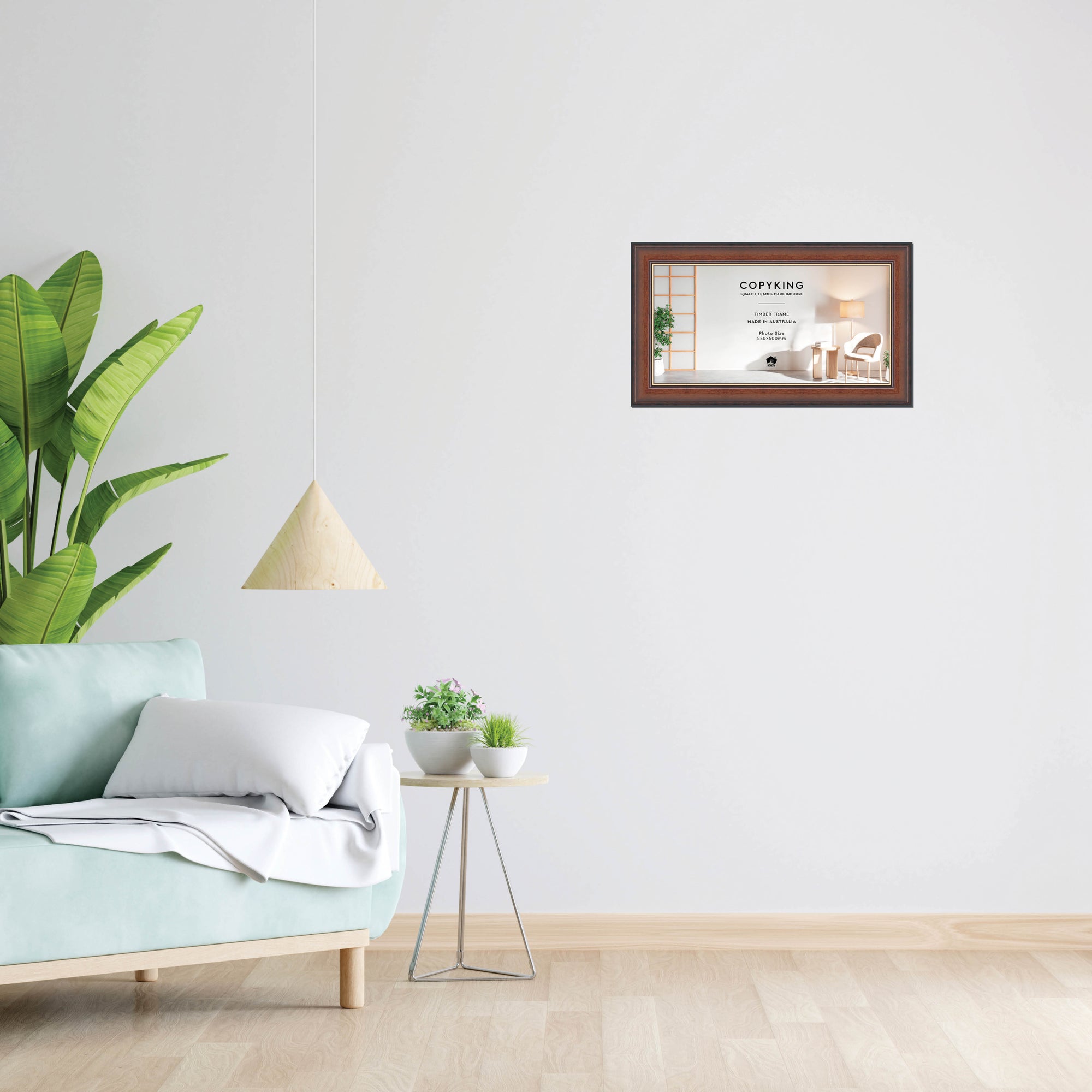 Walnut/Gold 50mm Wood Panoramic Photo Frame - 25cm x 50cm