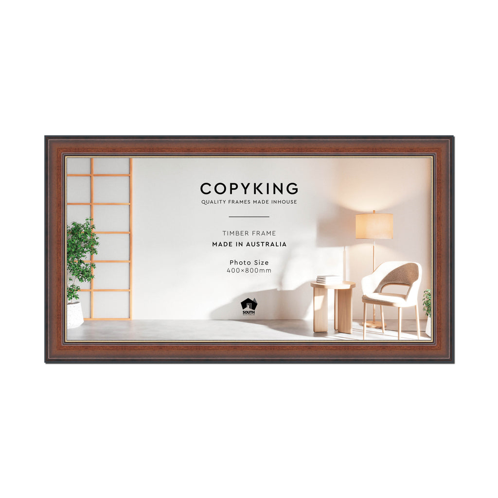 Walnut/Gold 50mm Wood Panoramic Photo Frame - 40cm x 80cm