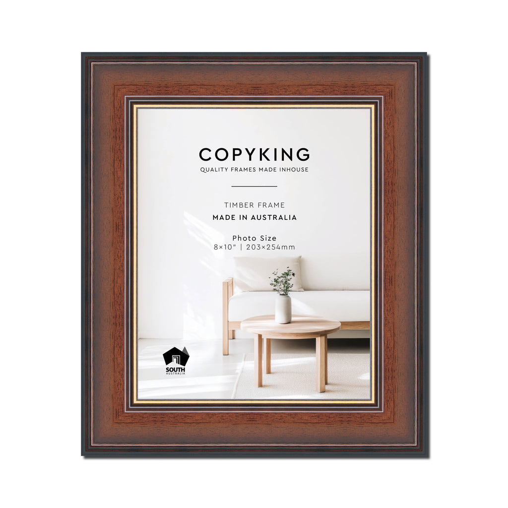 Walnut/Gold 50mm Wood Photo Frame - 8" x 10" (203mm x 254mm)