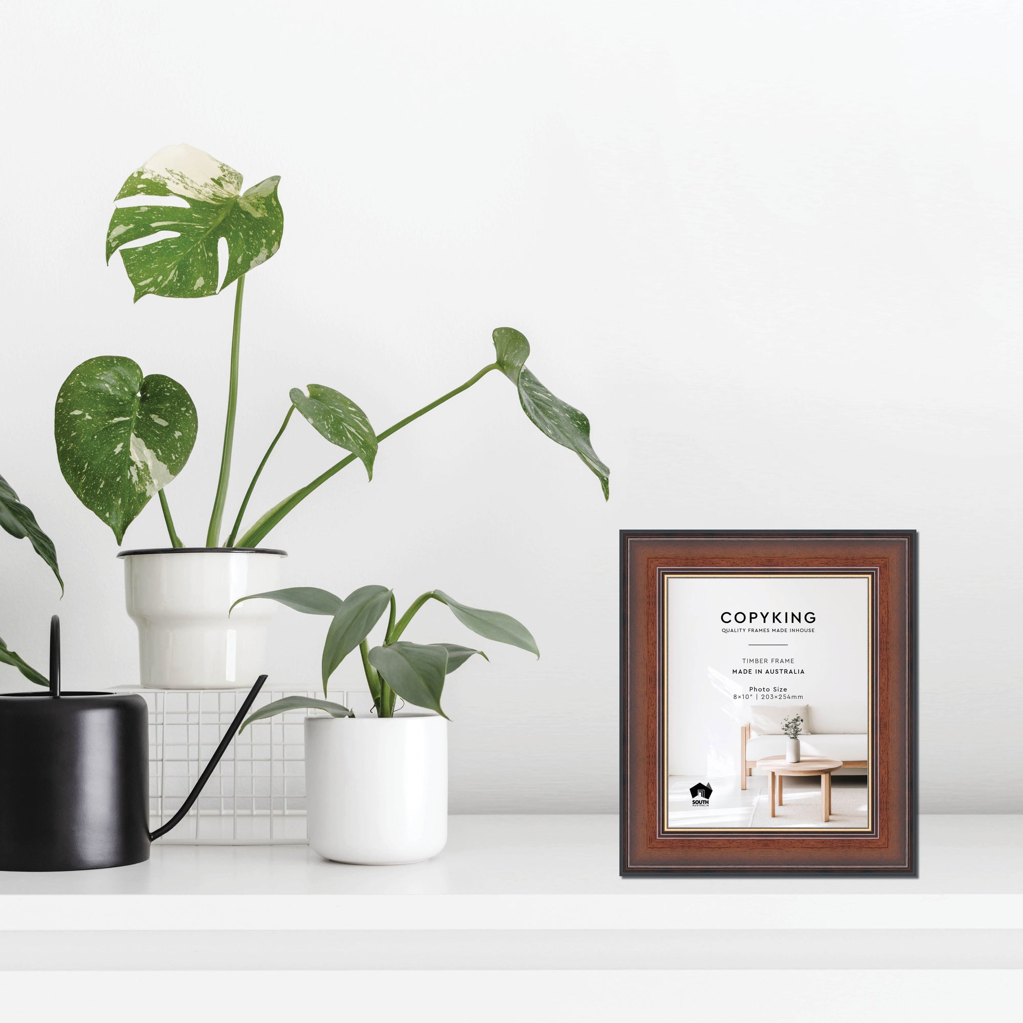 Walnut/Gold 50mm Wood Photo Frame - 8" x 10" (203mm x 254mm)