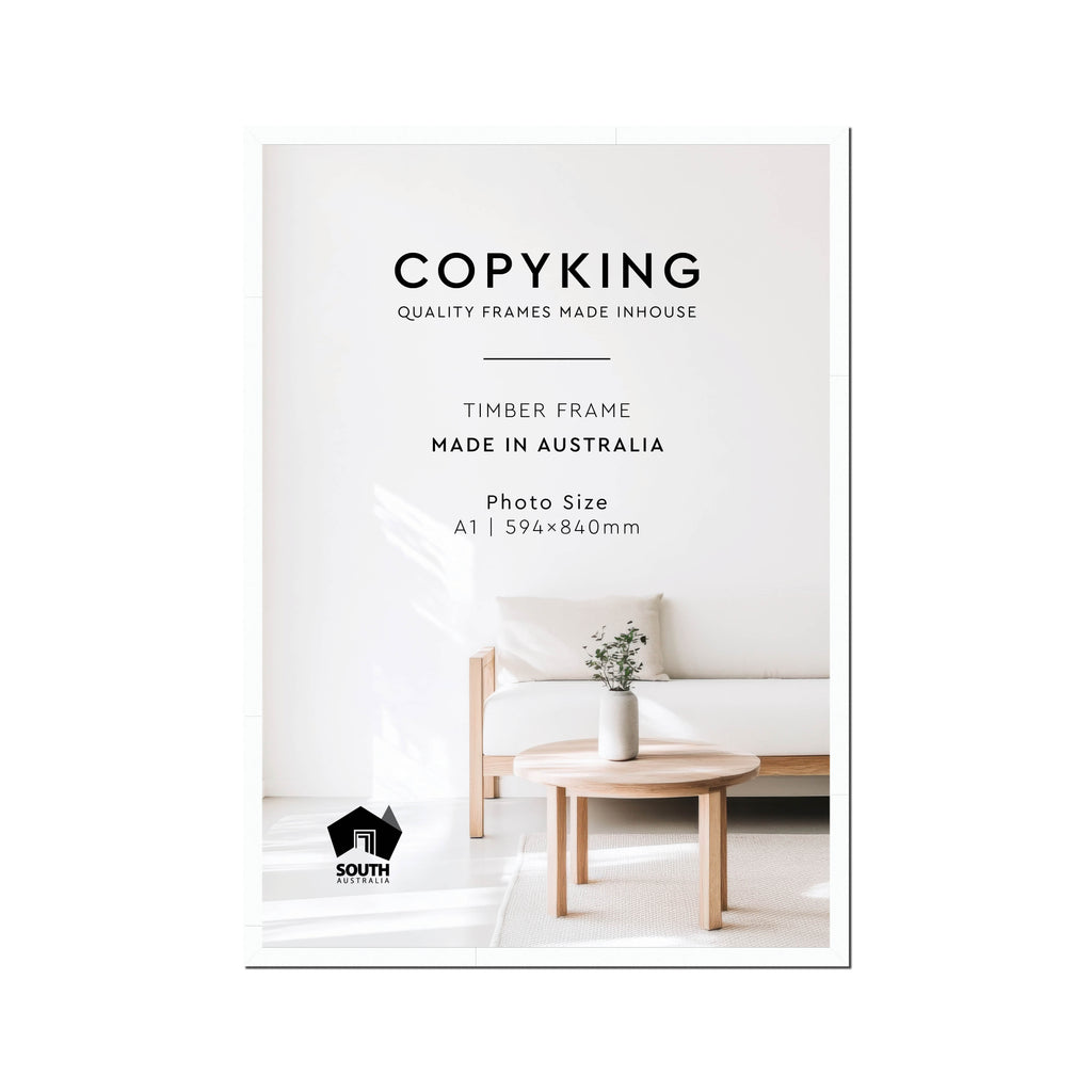 White 20mm Wood Poster Frame - A1 (594mm x 840mm)
