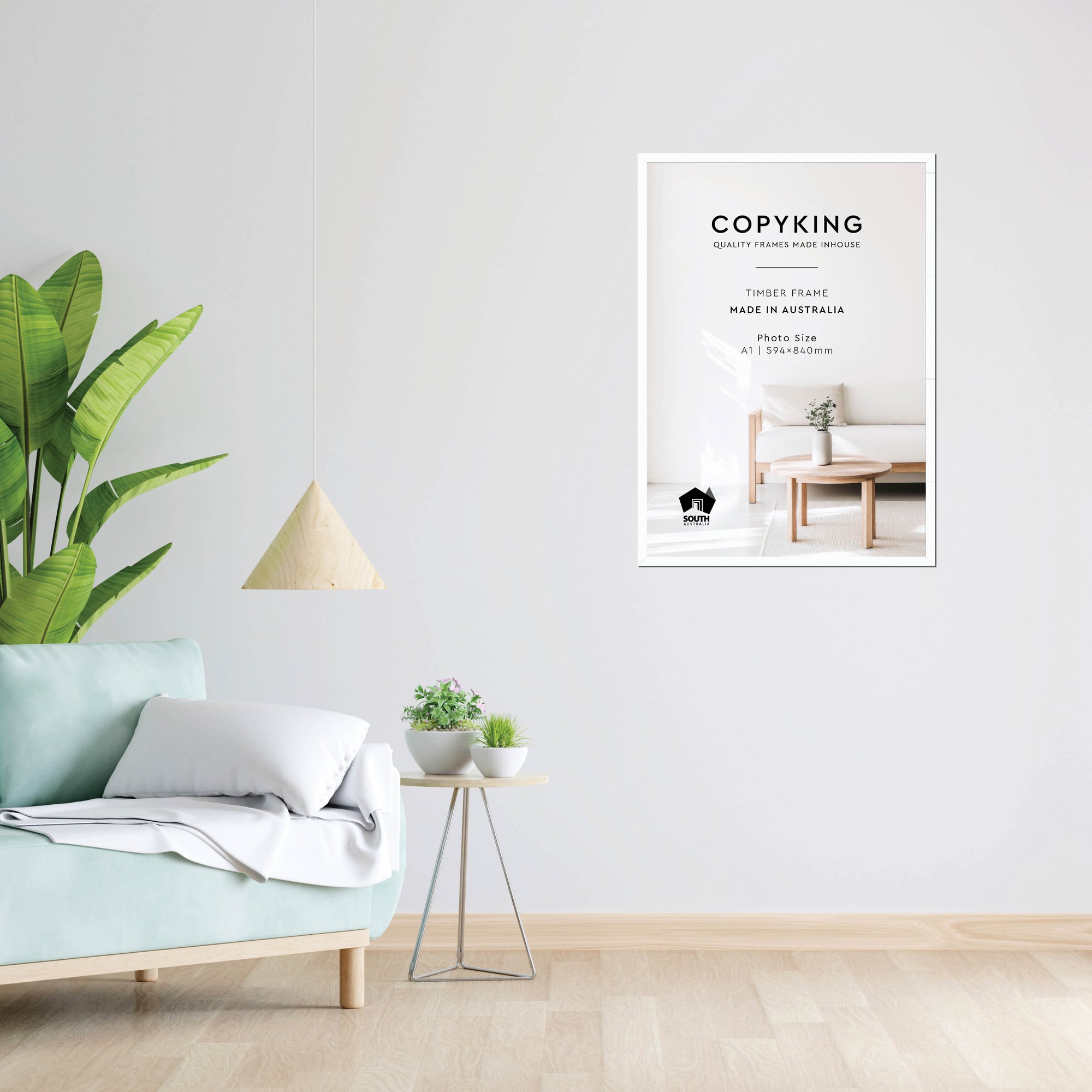 White 20mm Wood Poster Frame - A1 (594mm x 840mm)