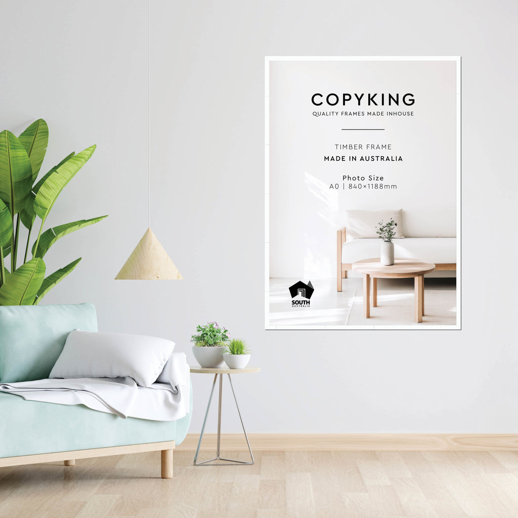 White 20mm Wood Poster Frame - A0 (840mm x 1188mm)