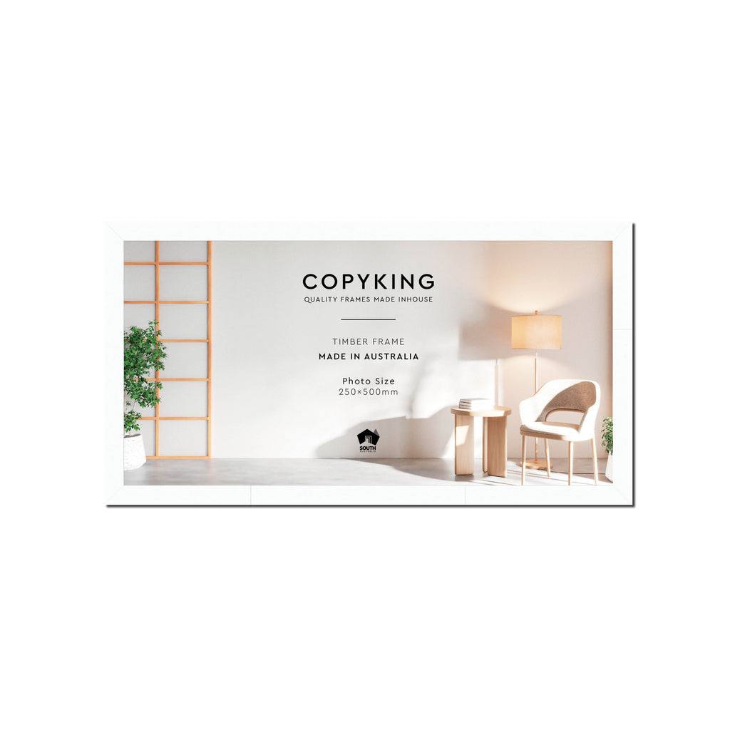 White 20mm Wood Panoramic Photo Frame - 25cm x 50cm
