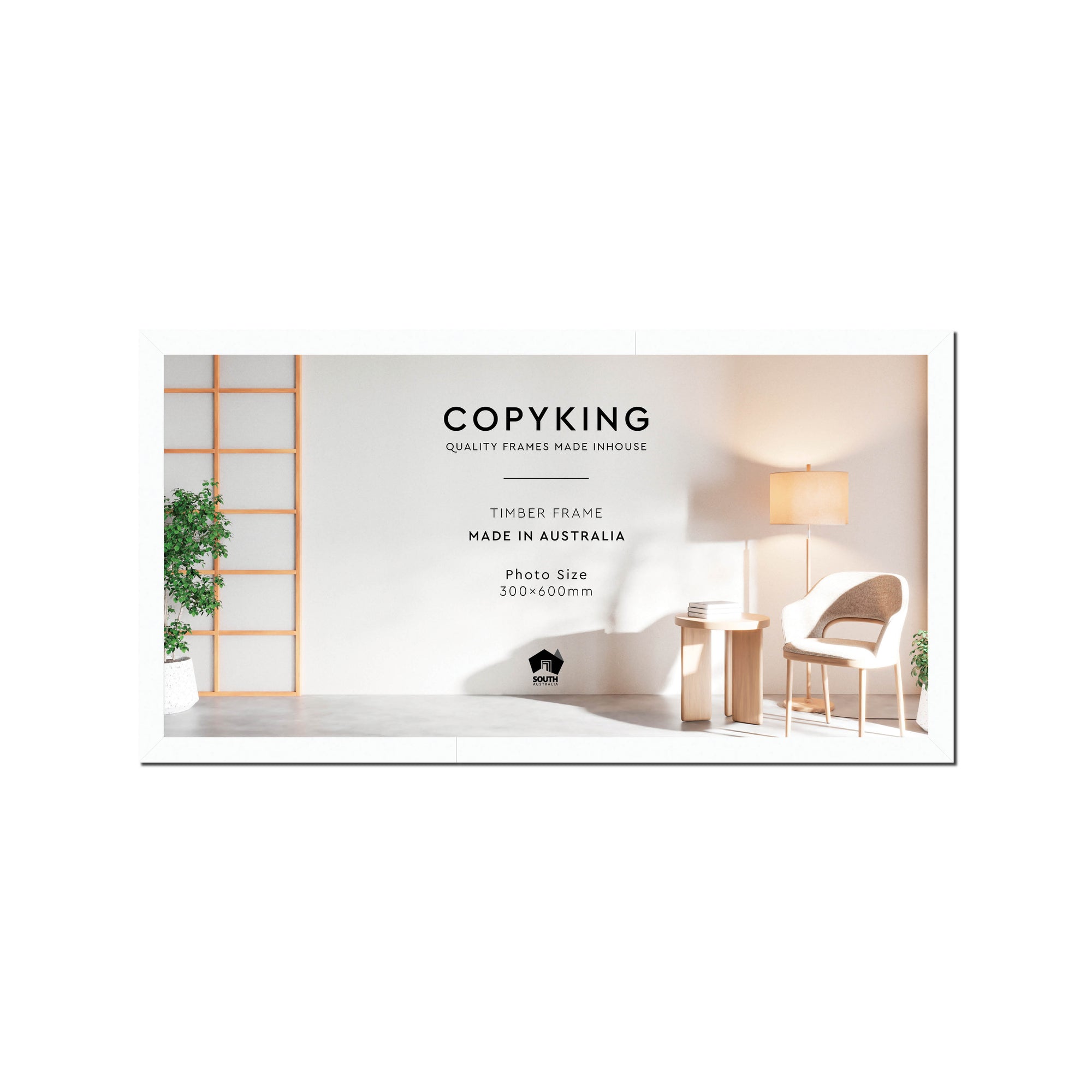 White 20mm Wood Panoramic Photo Frame - 30cm x 60cm